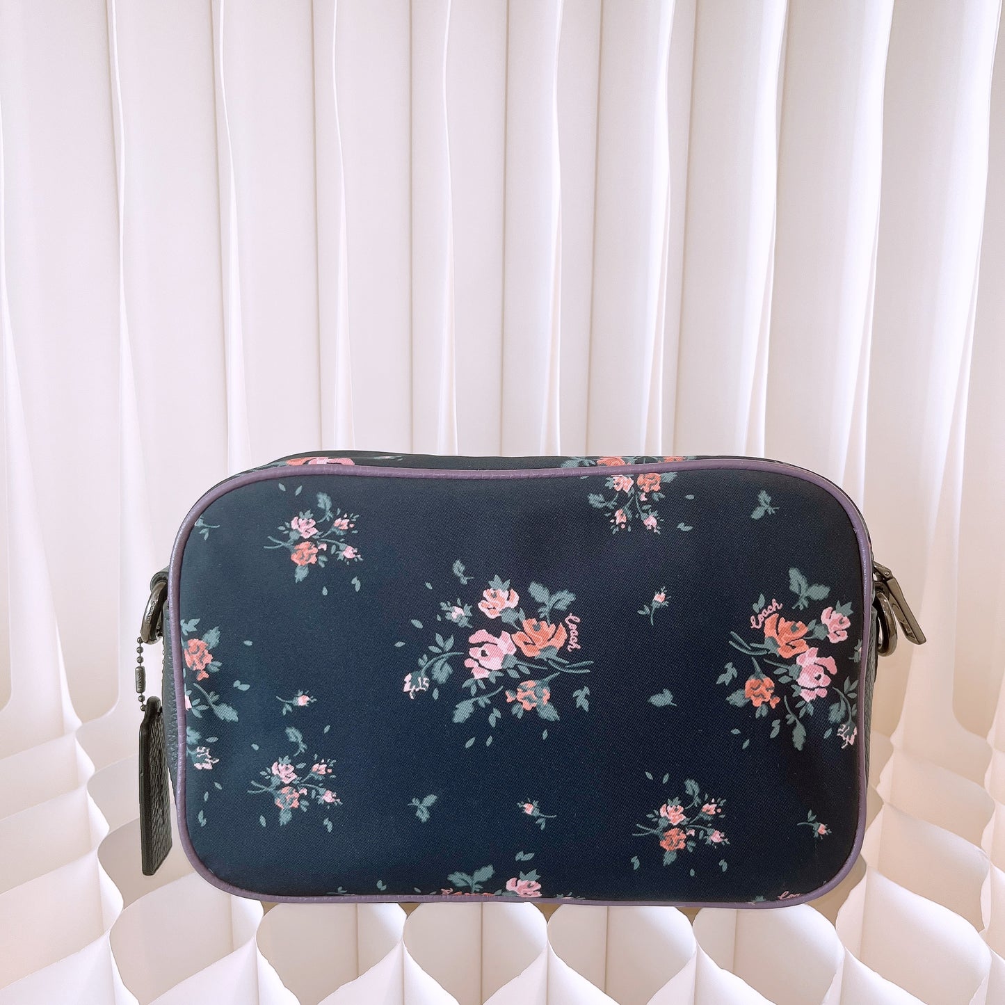 Coach Court Crossbody 91020 Rose Bouquet Print Nylon Camera Bag