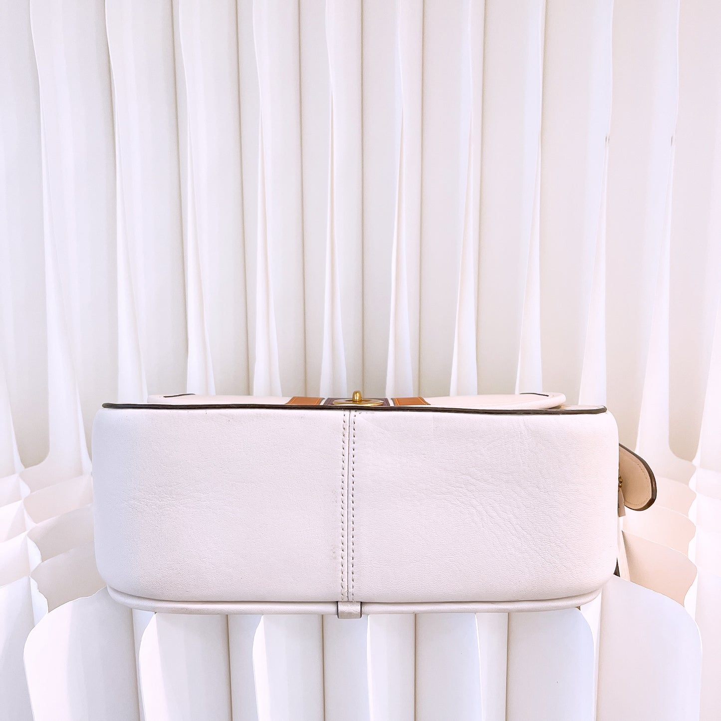Coach Rambler Vasity Stripe Shoulder Messenger Bag In CHALK MULTI Leather