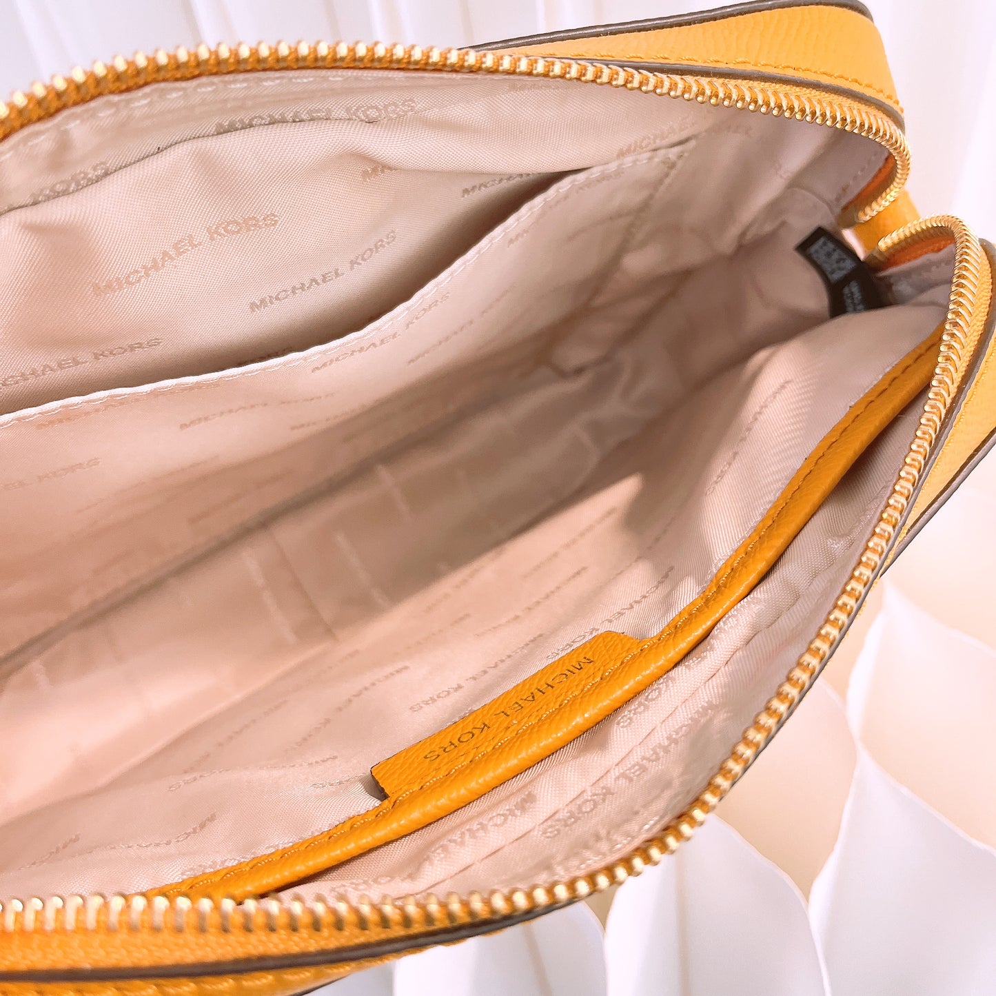 Michael Kors Jet Set Large Saffiano Leather Crossbody Bag in Yellow