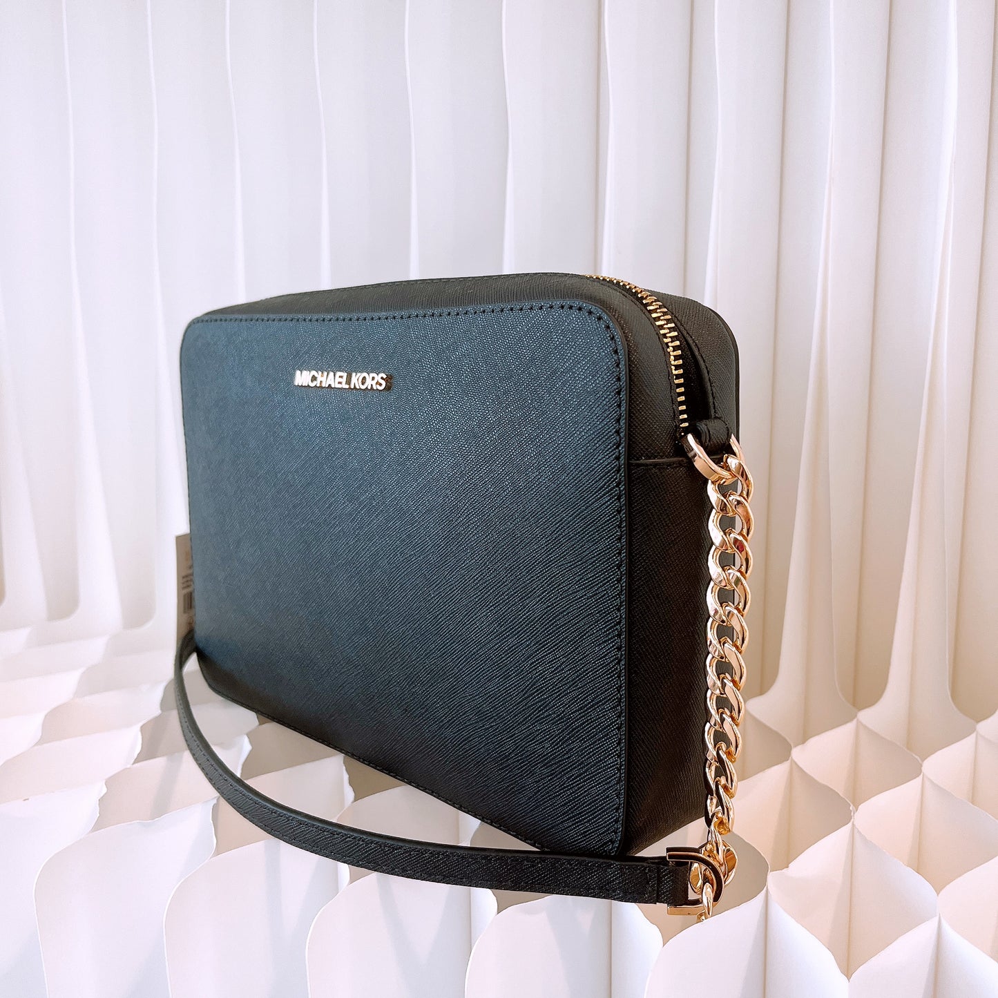Michael Kors Jet Set Large East West Crossbody Black Saffiano