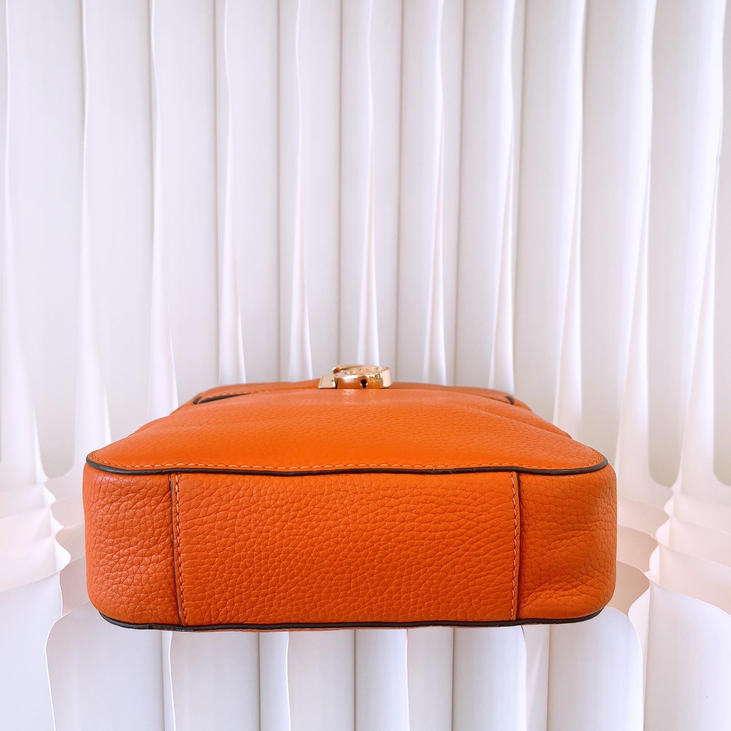 Michael Kors Hamilton Crossbody Pebble Leather In Orange