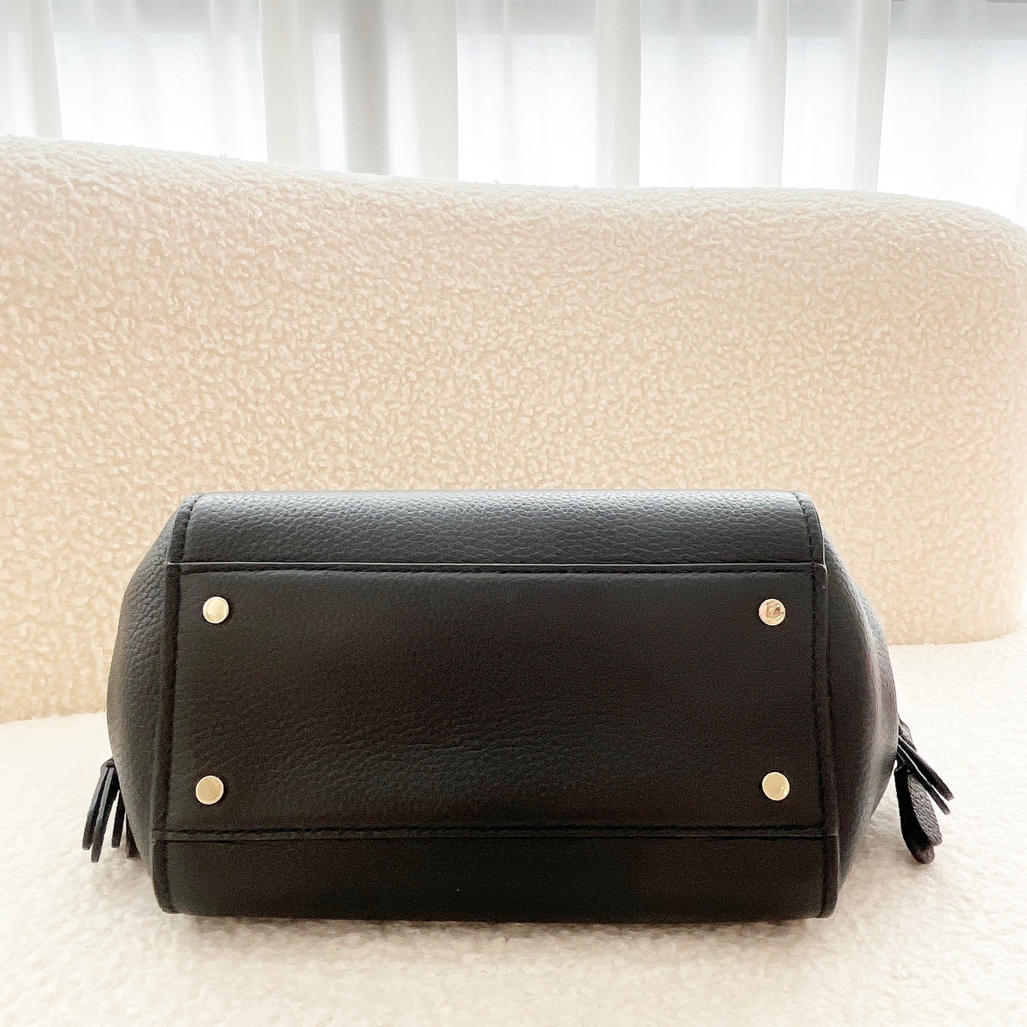 Kate Spade TEGAN Medium Satchel Black Pebbled Leather