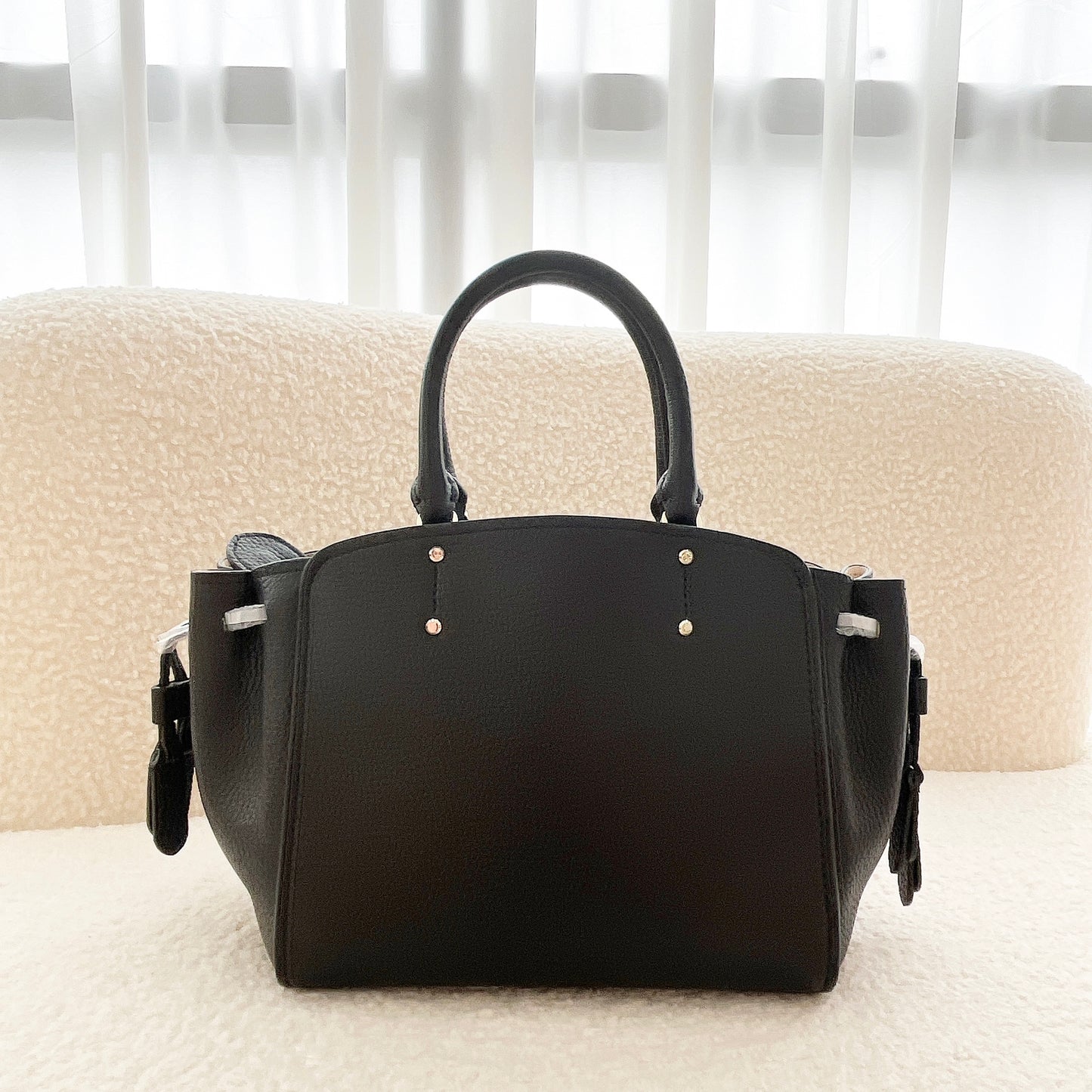 Kate Spade TEGAN Medium Satchel Black Pebbled Leather
