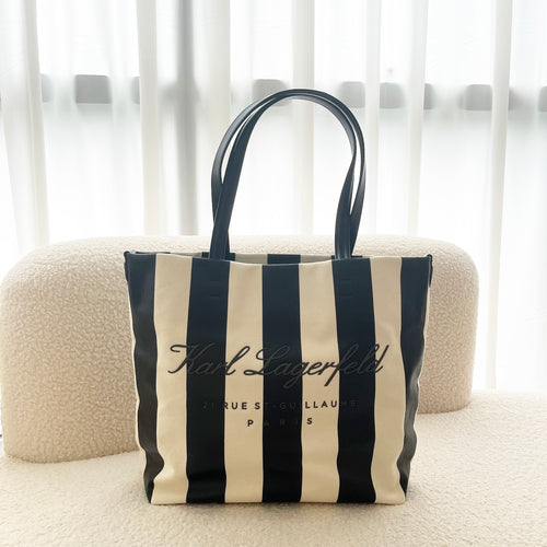 Karllagerfeld Striped Canvas Beach Bag