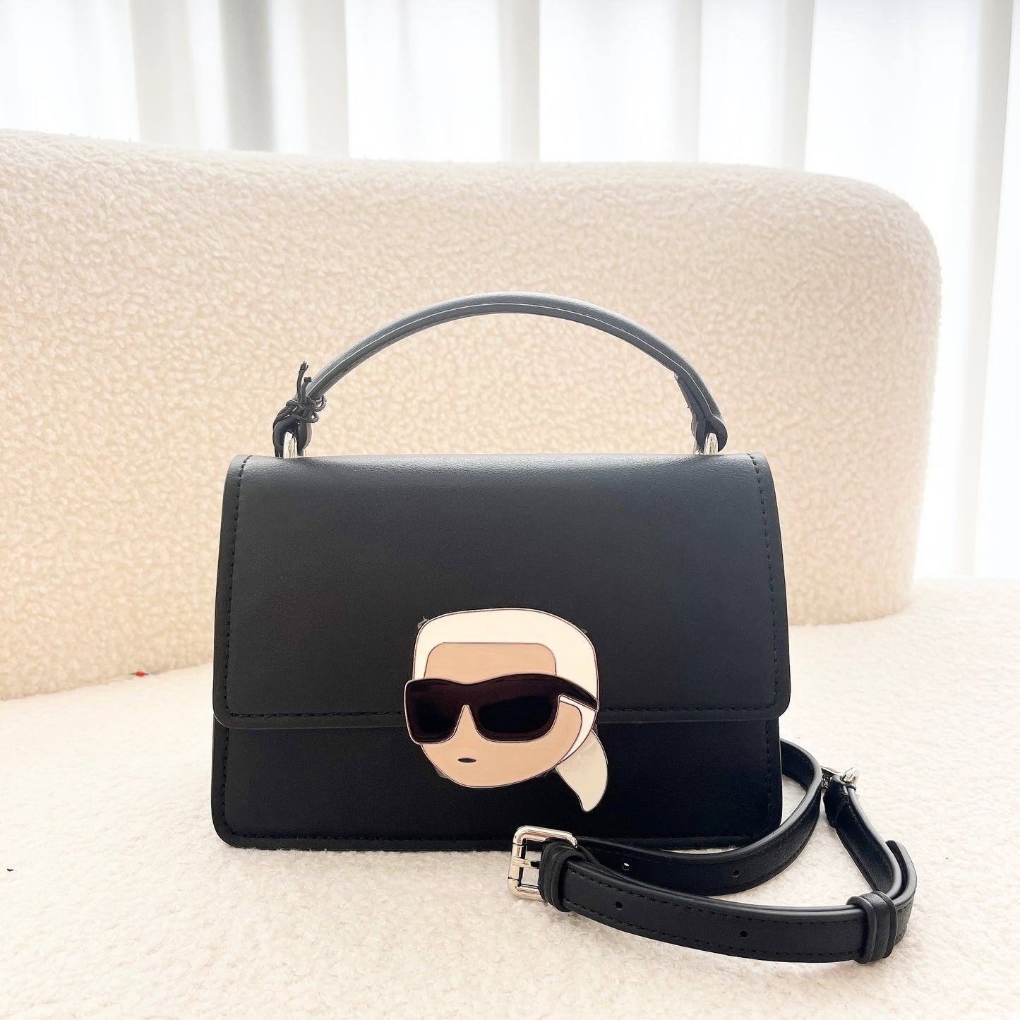 Karl Lagerfeld Ikon Lock leather cross body bag