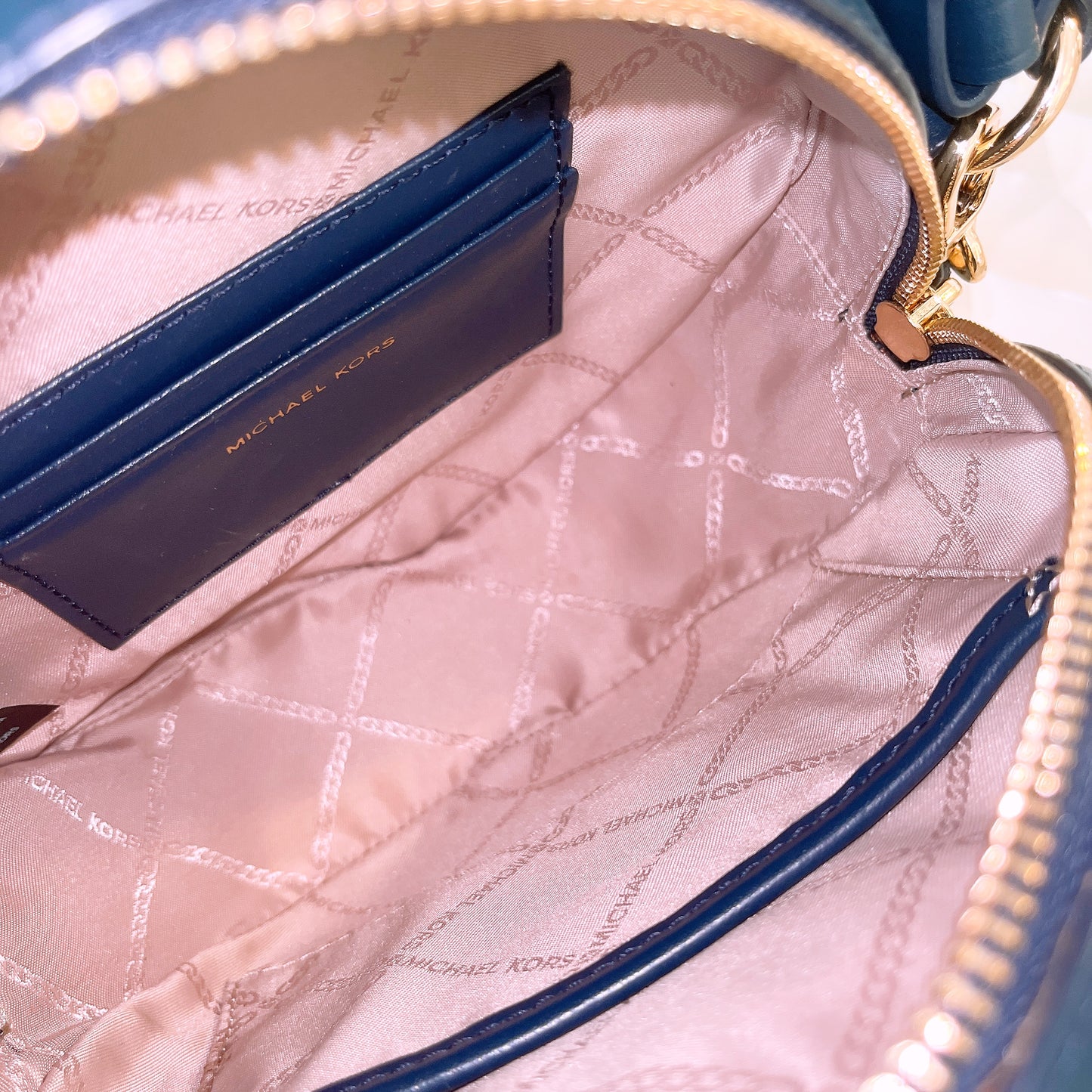 Michael Kors Delancey Medium Two-Tone Logo and Leather Canteen