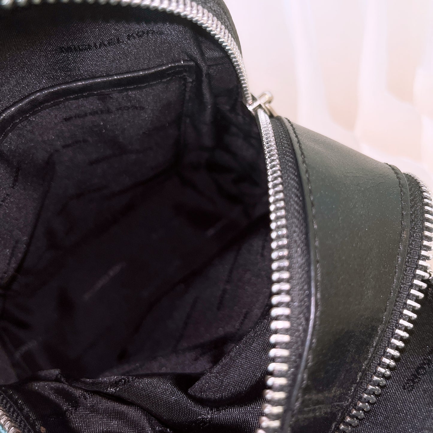 Michael Kors Black Rhea Studded Star Mini Messenger Zip Backpack Bag