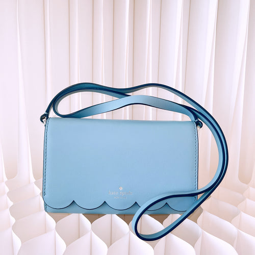 Kate Spade Magnolia Street Addison Blue Scallop Convertible Crossbody Bag