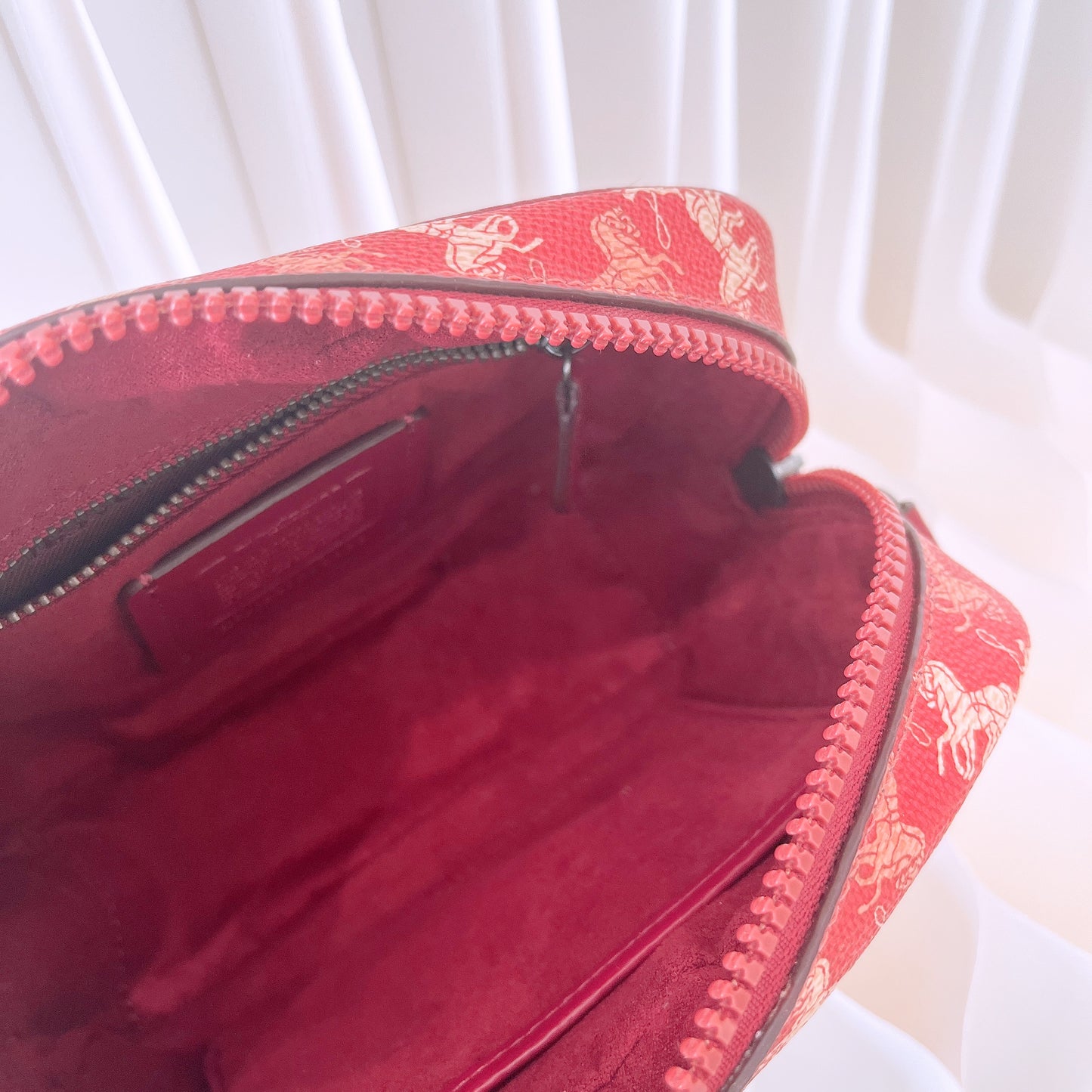 Coach Camera Bag 16 With Horse And Carriage Print And Rainbow