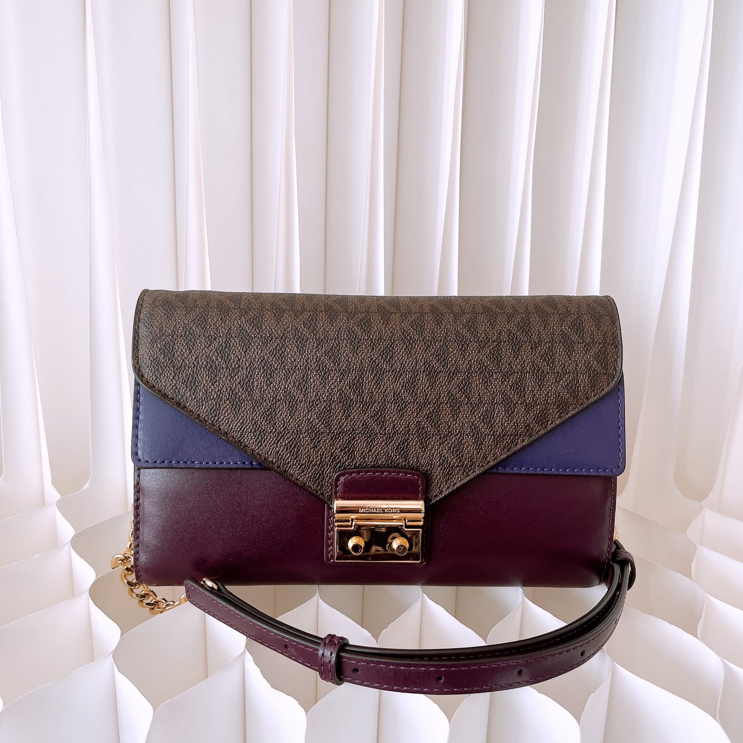 Michael Kors Sloan Leather and Logo Chain Wallet