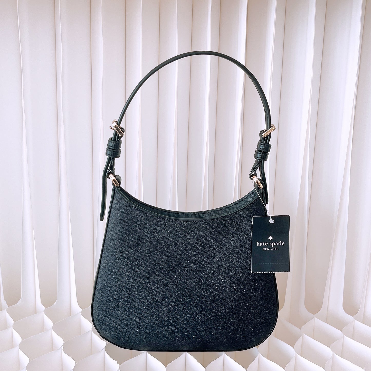 Kate Spade Glimmer Black Leather Shoulder Bag