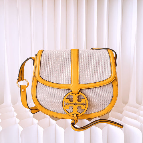 Tory Burch Miller Canvas Quadrant Saddle Bag