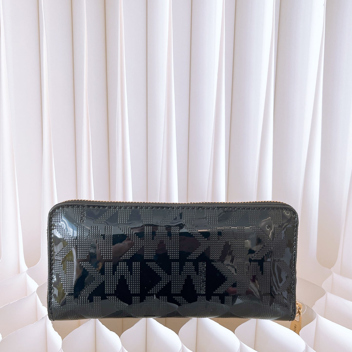 Michael Kors Signature Mirror Metallic Zip Around Continental Wallet