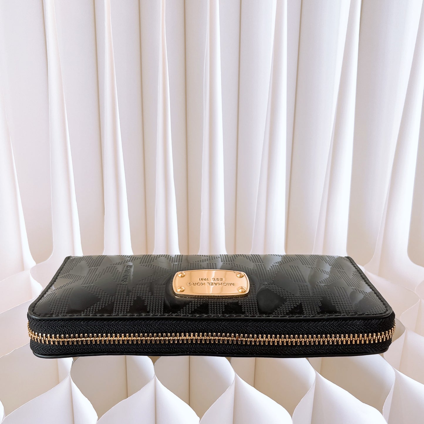 Michael Kors Signature Mirror Metallic Zip Around Continental Wallet