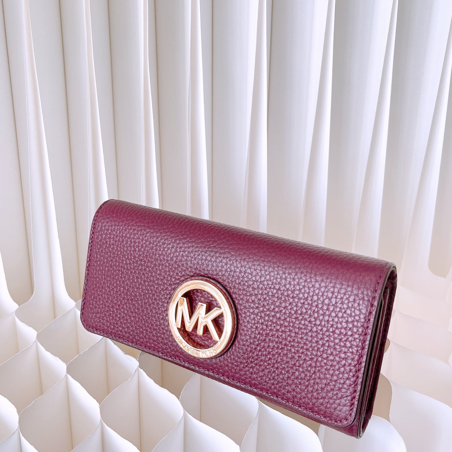 Michael Kors Fulton Pebbled Leather Flap Continental Wallet