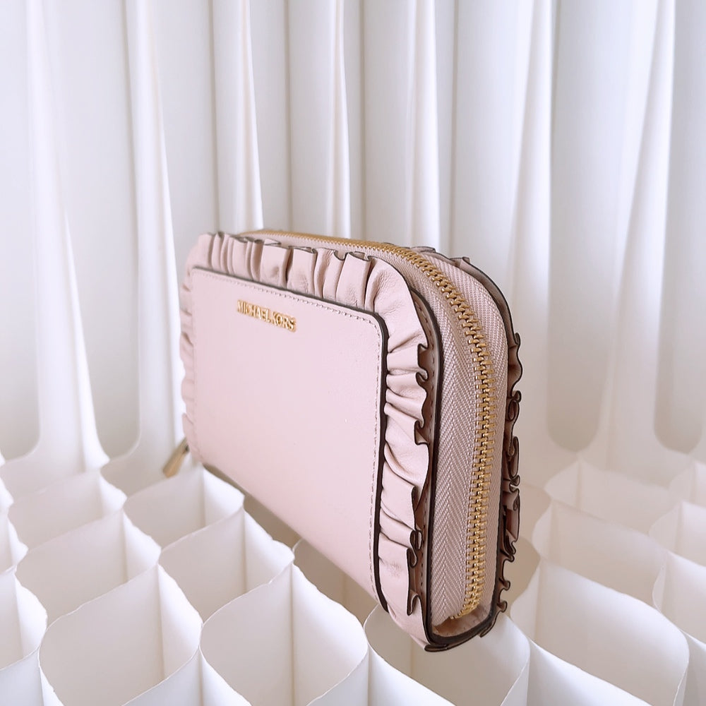 Michael Kors Ruffle Zip Around Wallet Phone Wristlet