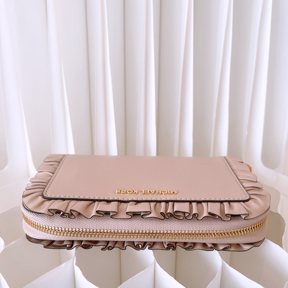 Michael Kors Ruffle Zip Around Wallet Phone Wristlet