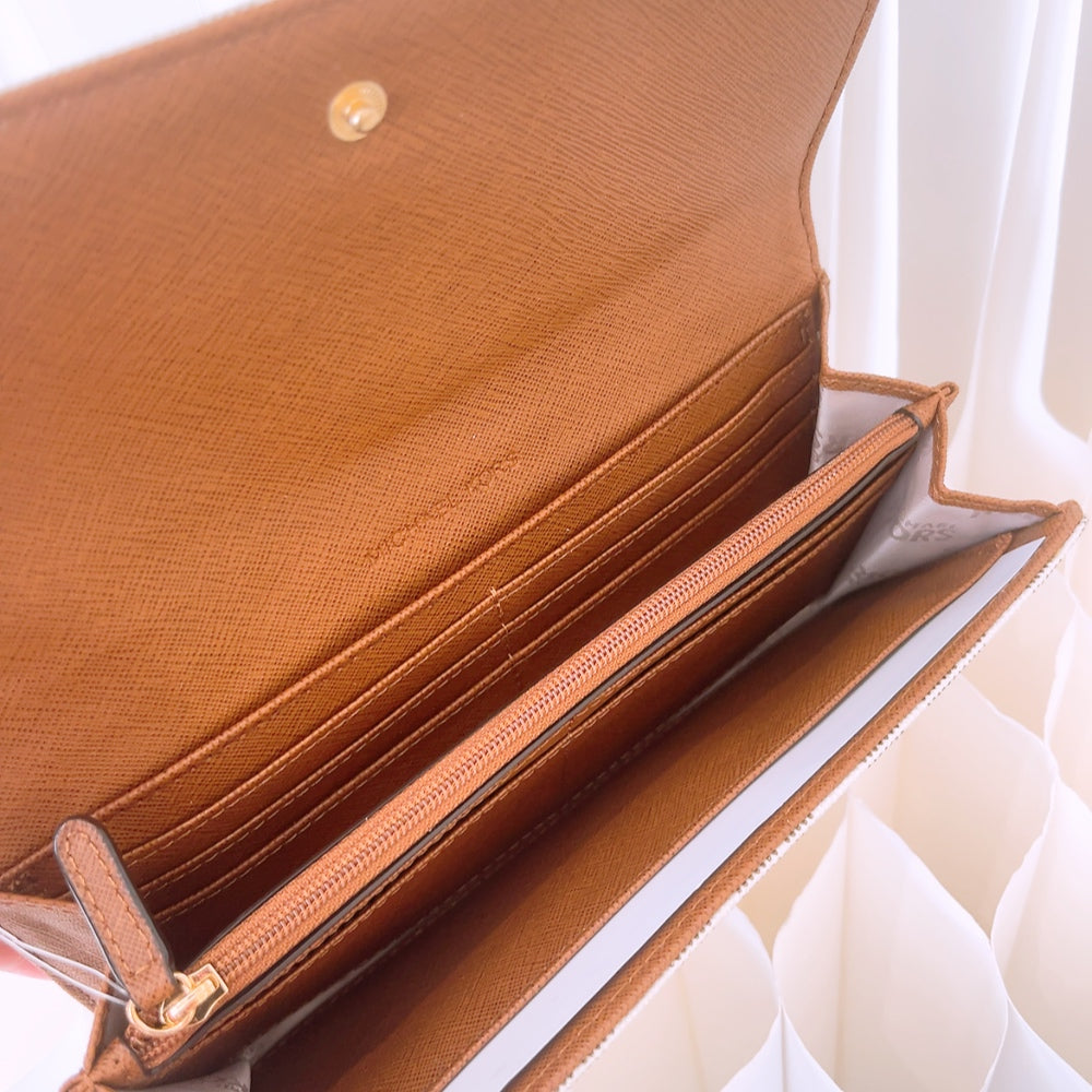 Michael Kors Fulton Flap Continental Long Wallet Monogram Vanilla