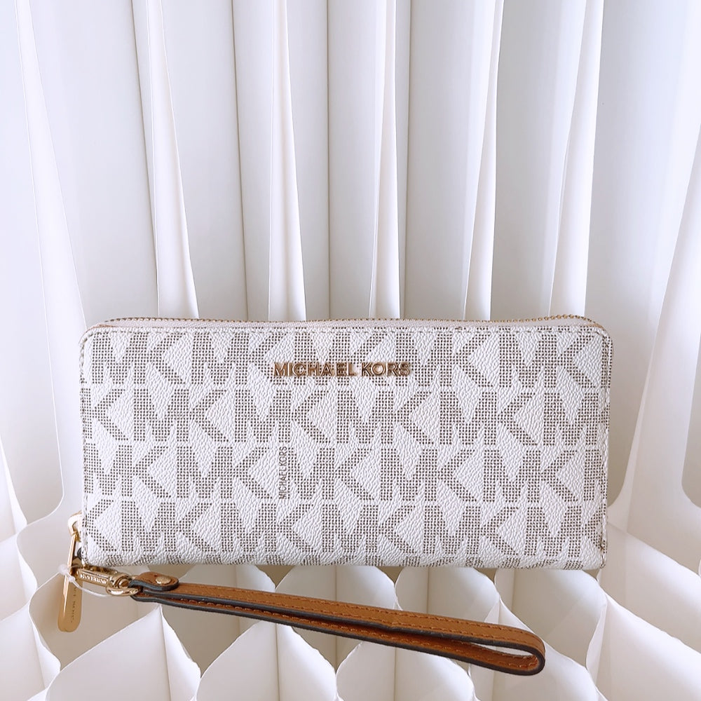 Michael Kors Jet Set Travel Continental Wallet vanilla/Acrn