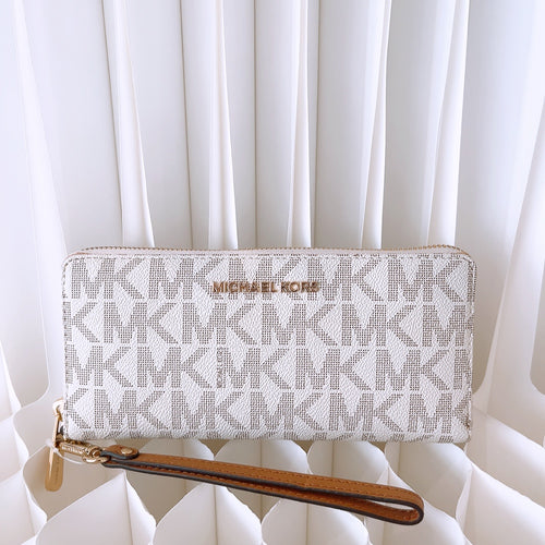 Michael Kors Jet Set Travel Continental Wallet vanilla/Acrn