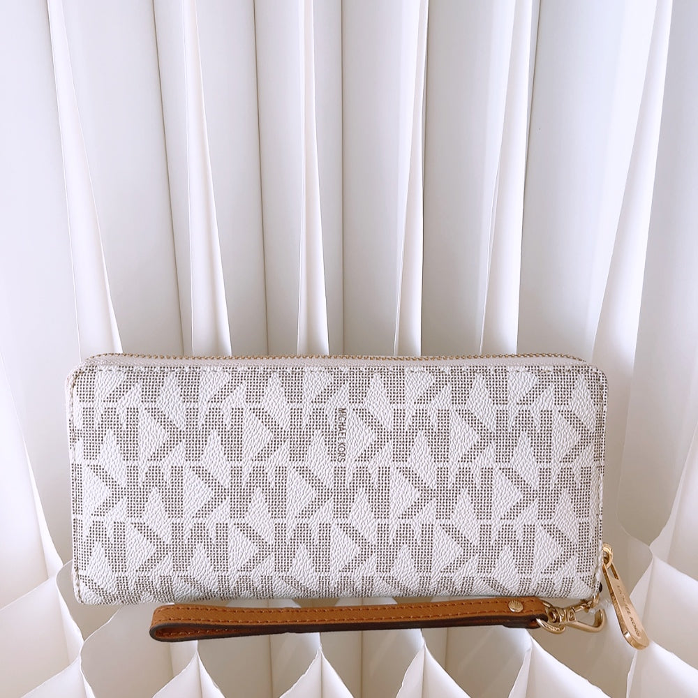 Michael Kors Jet Set Travel Continental Wallet vanilla/Acrn