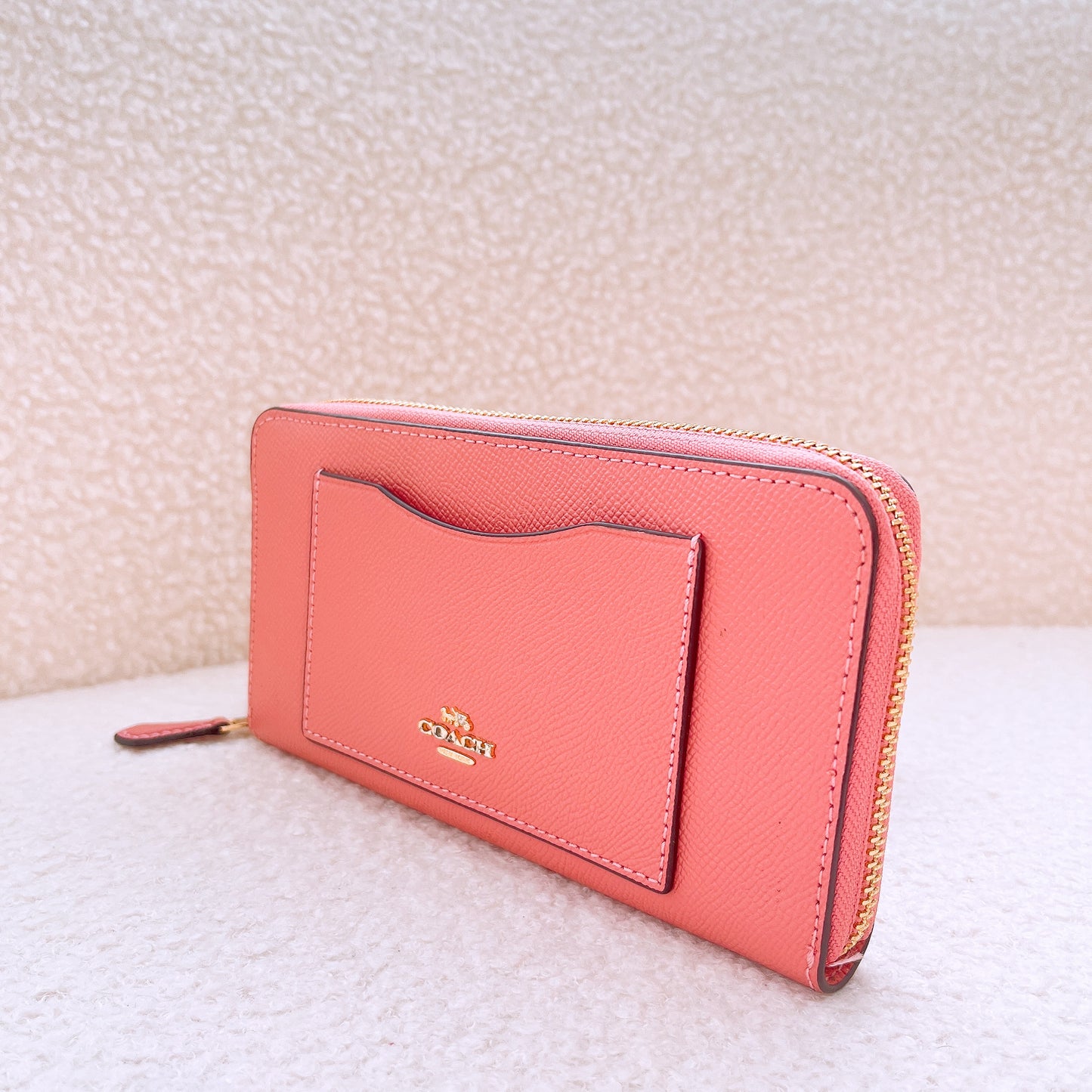 Coach Crossgrain Leather Accordion Zip Wallet