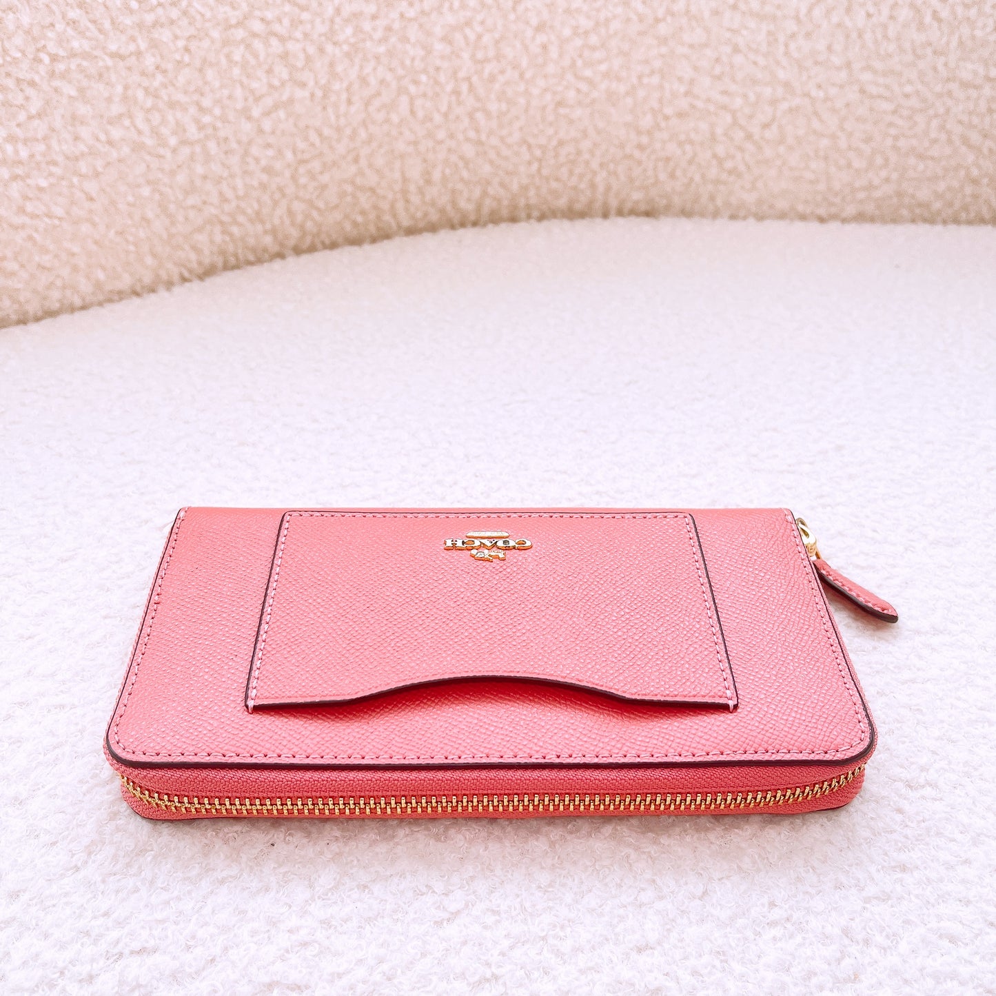Coach Crossgrain Leather Accordion Zip Wallet