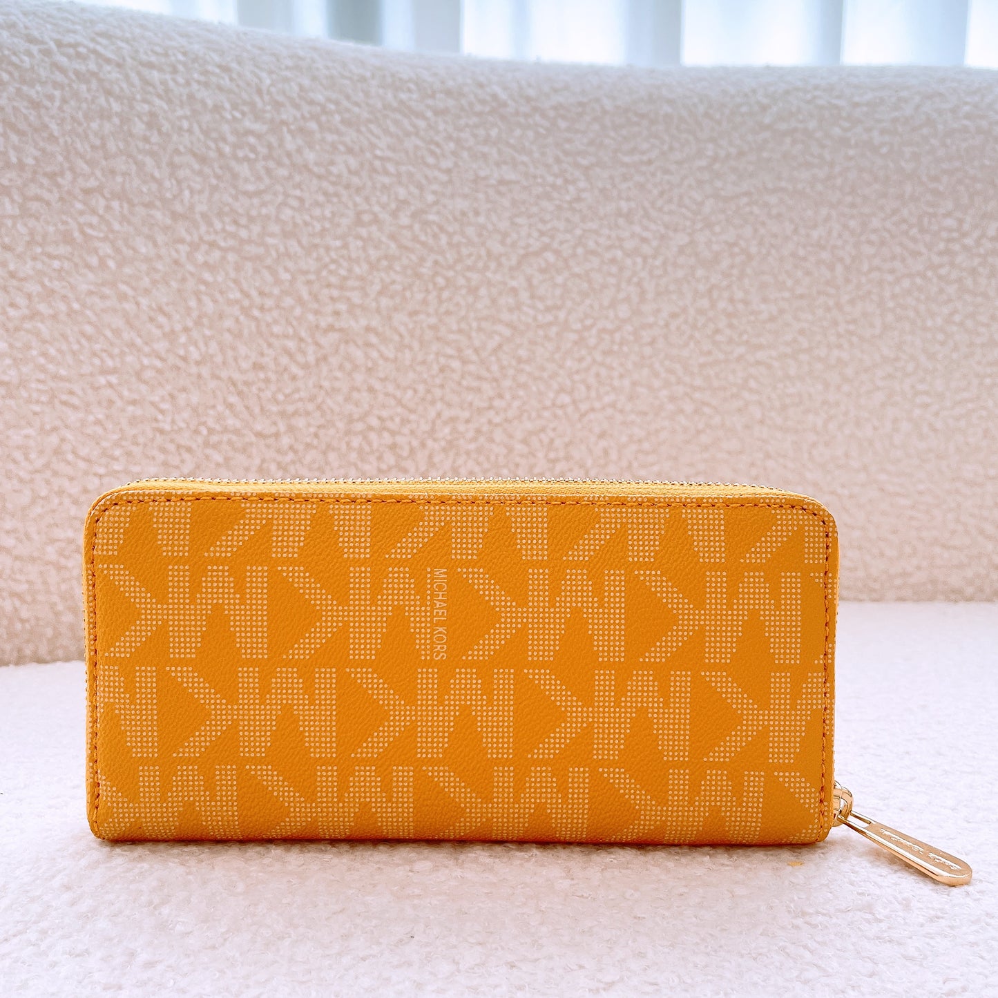 Michael Kors Signature Yellow Large Zip Around Long Wallet