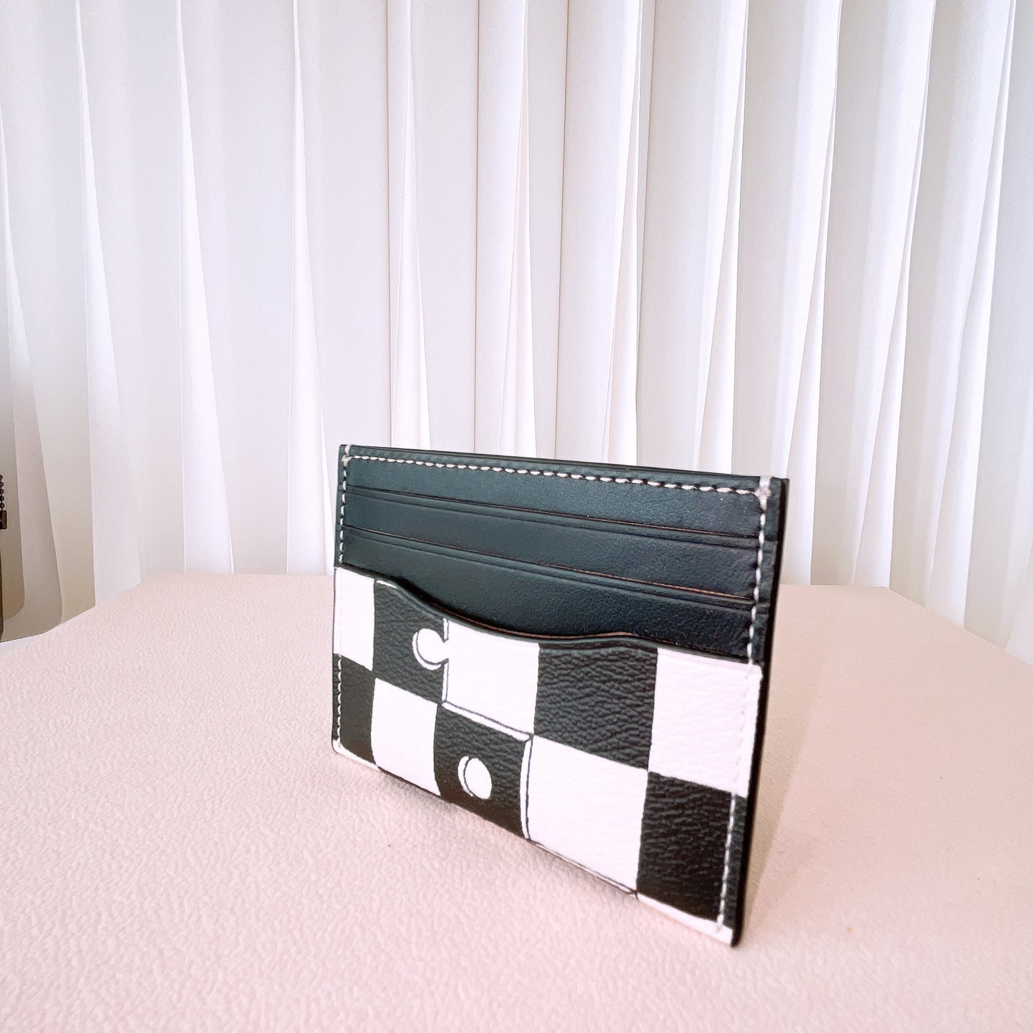 Coach Slim Id Card Case With Checkerboard Print