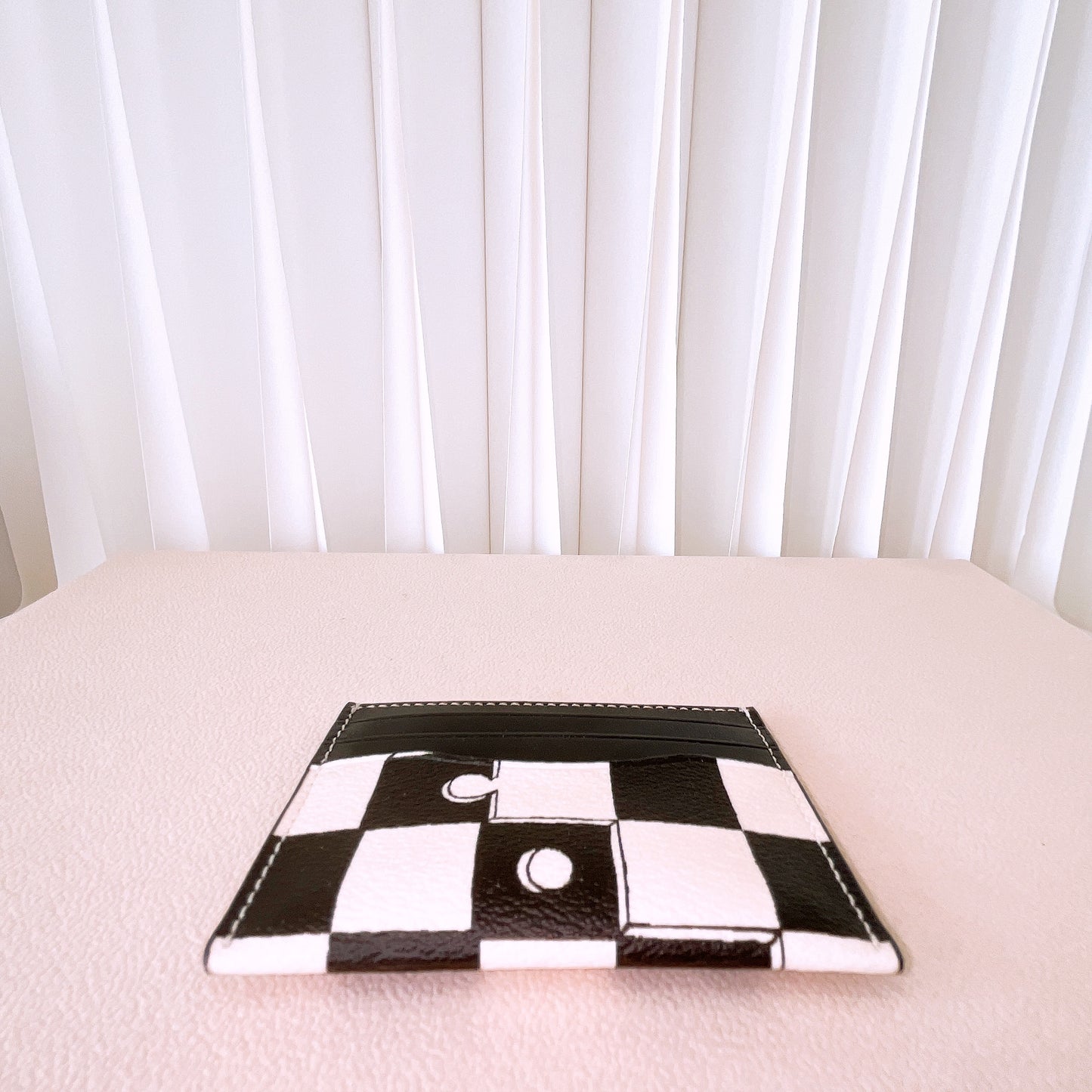 Coach Slim Id Card Case With Checkerboard Print