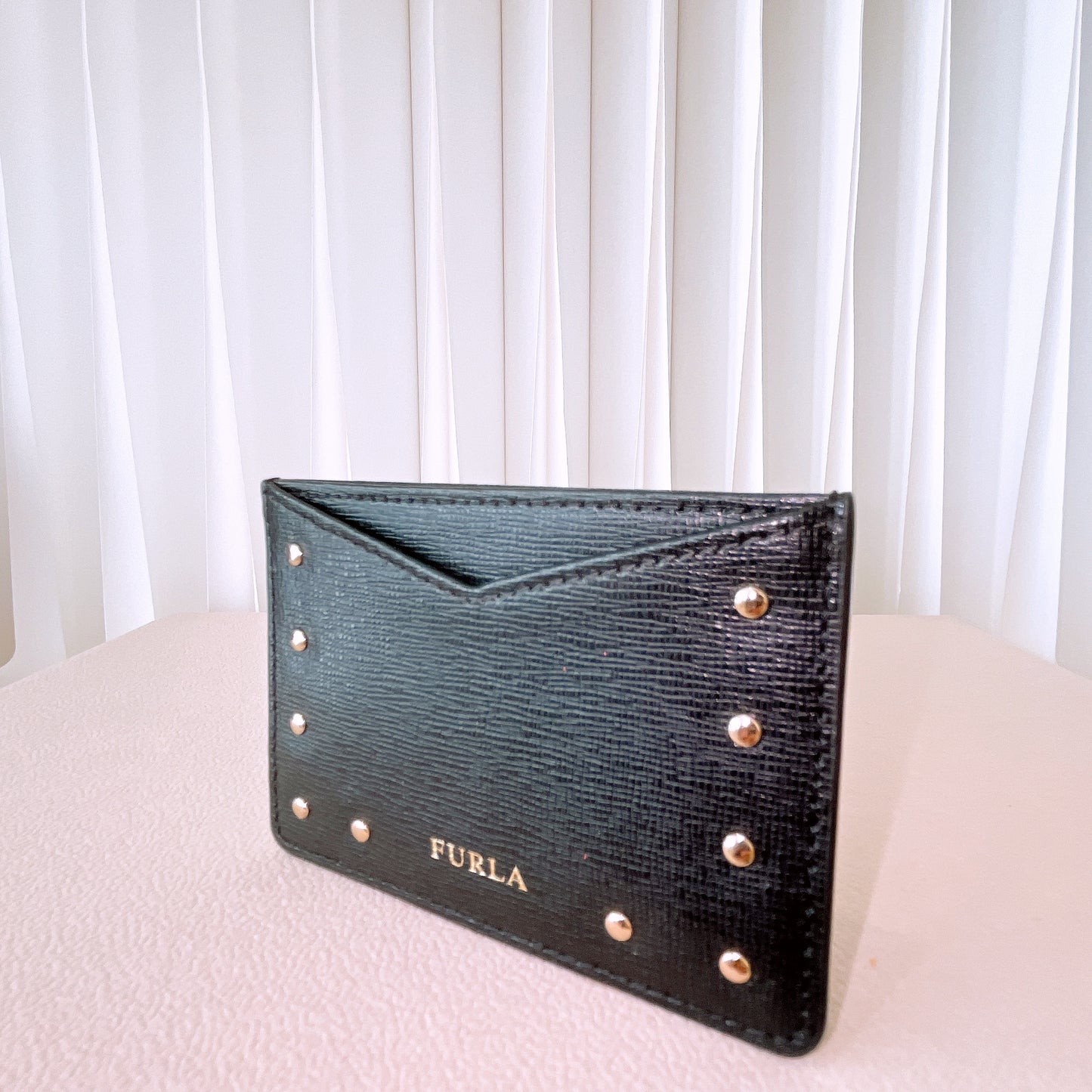 Furla Black Leather Slim Card Holder