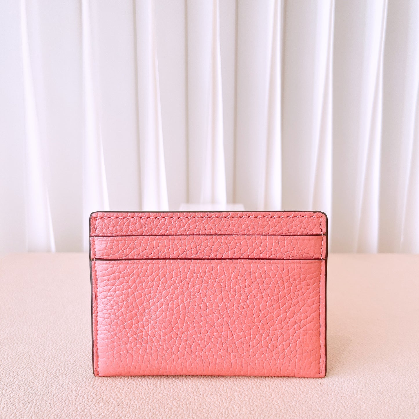 Michael Kors Women's Reed Pebbled Leather Card Case in Primrose