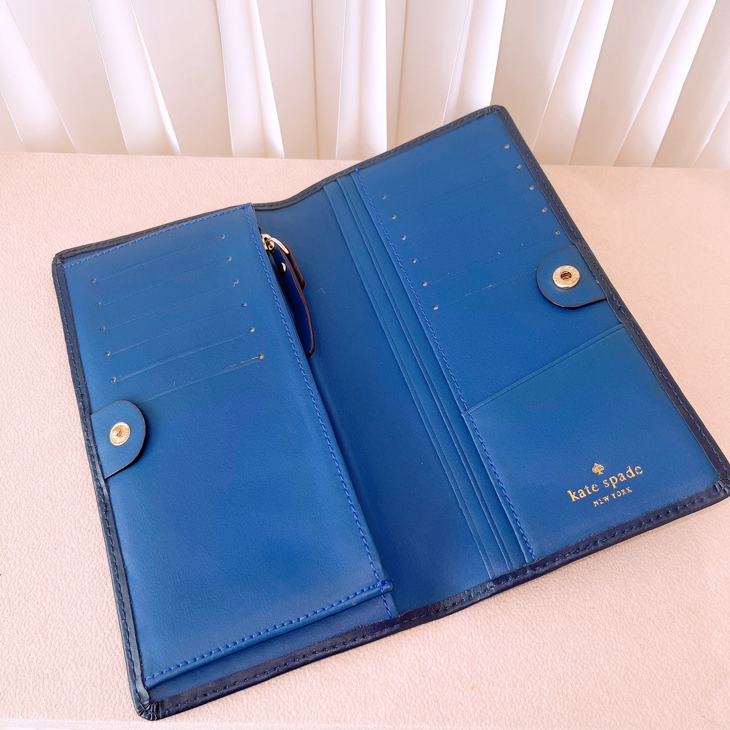 Kate Spade French Bulldog Long Wallet Navy