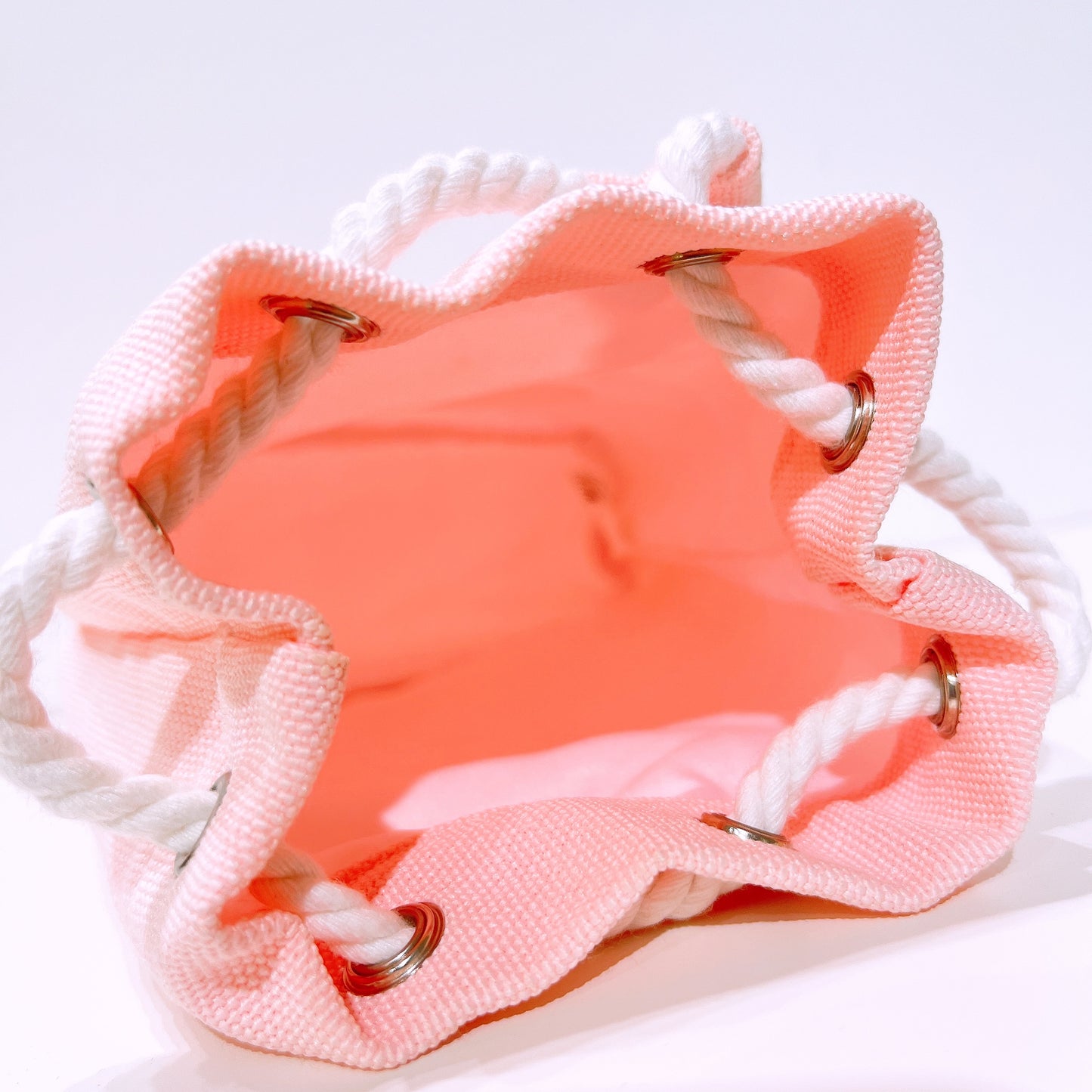 Dior baby pink canvas drawstring pouch makeup bag