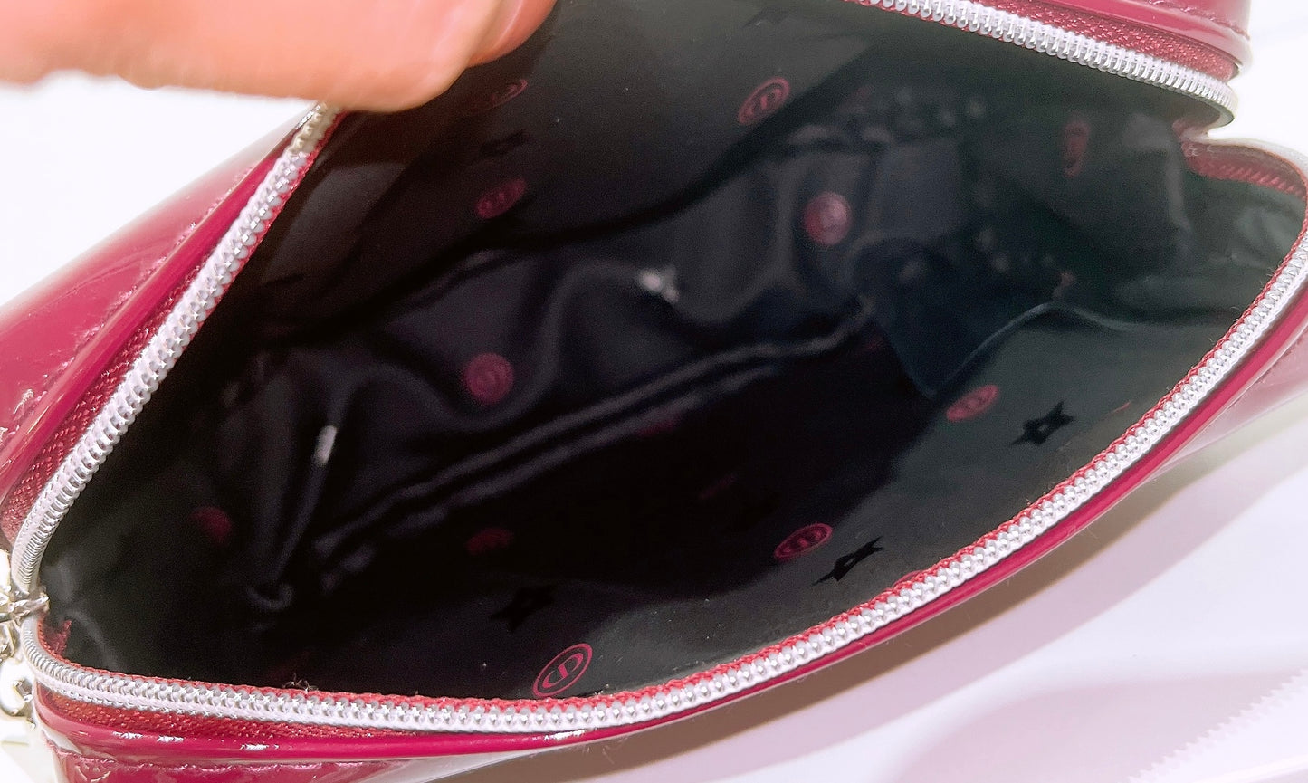 Dior Burgundy Makeup Bag with Star Pull-up