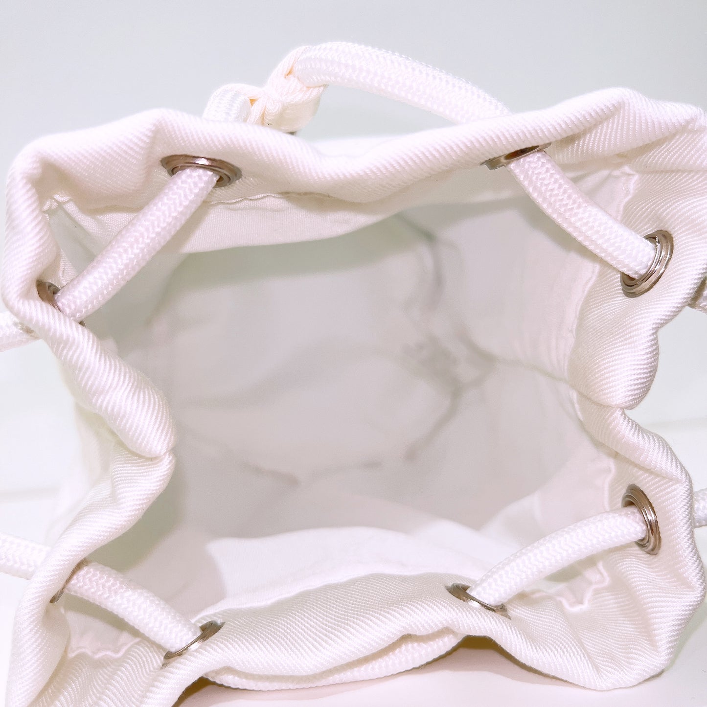 Dior White Drawstring Cosmetic Bag