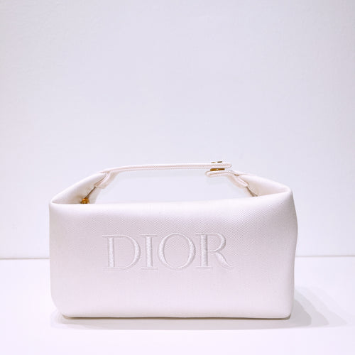 Dior Beauty White Twill Cosmetic Pouch