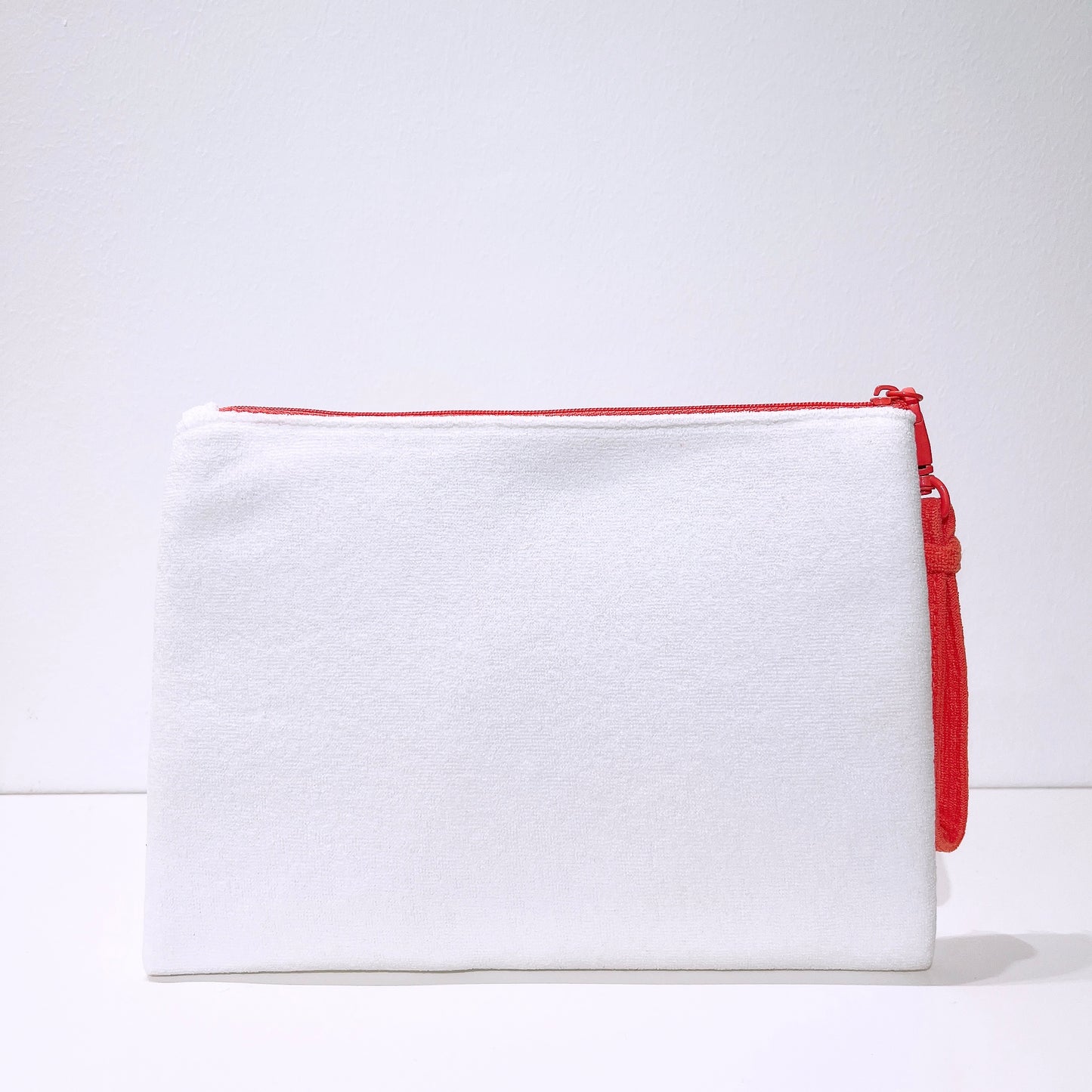 Dior Dioriviera White & Coral Terry Cloth Beach Pouch