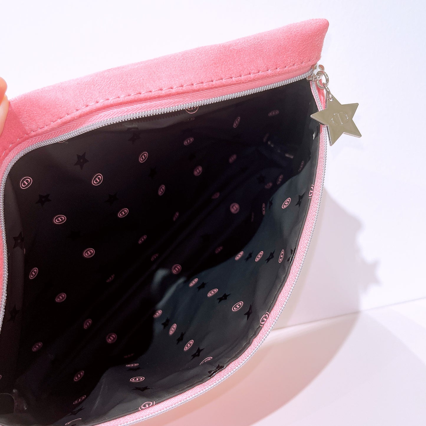 Dior Pink Suede Pouch