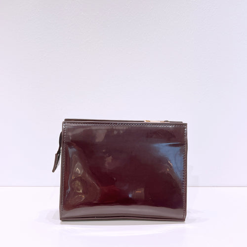 Marc Jacobs Aubergine Faux Patent Leather Makeup Bag