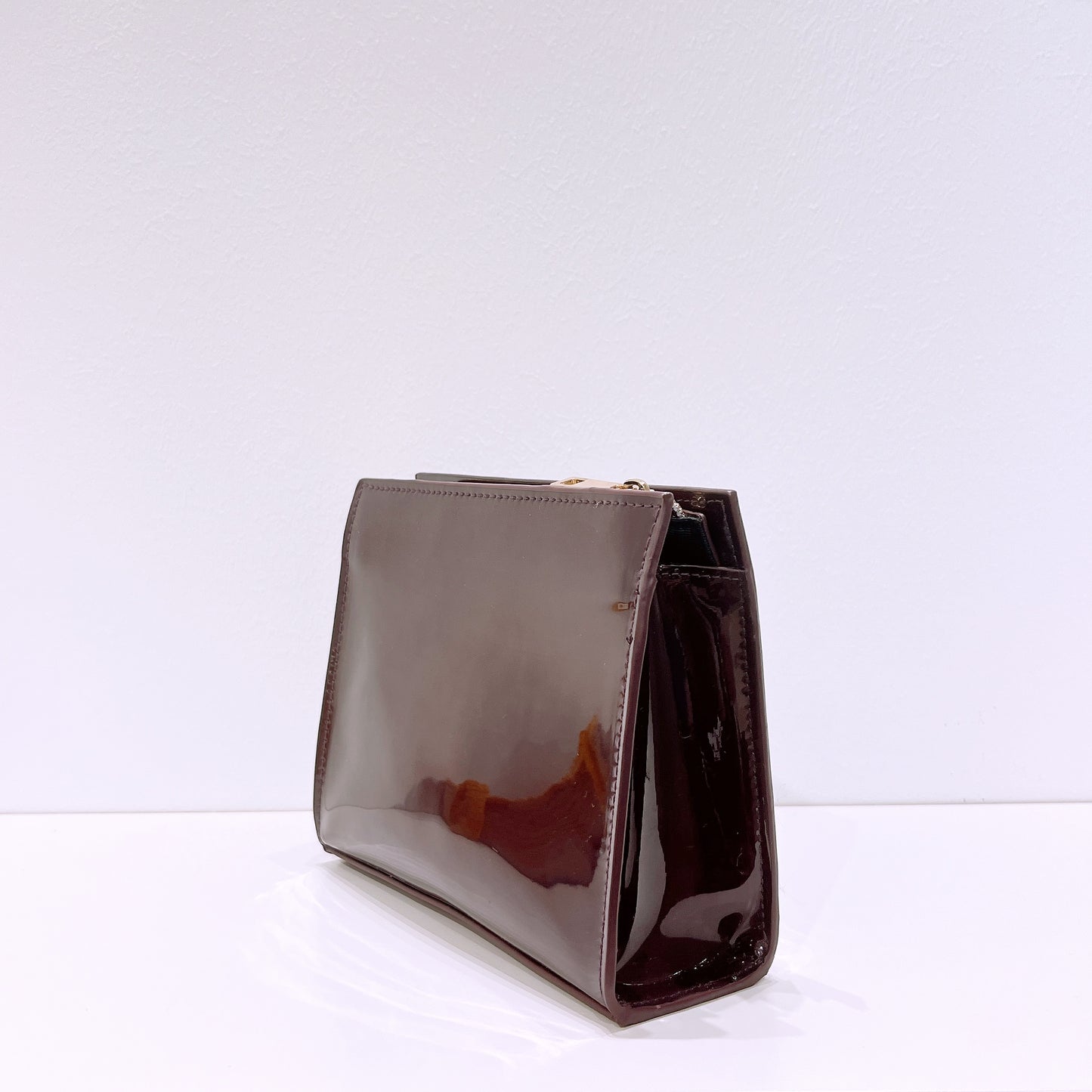 Marc Jacobs Aubergine Faux Patent Leather Makeup Bag