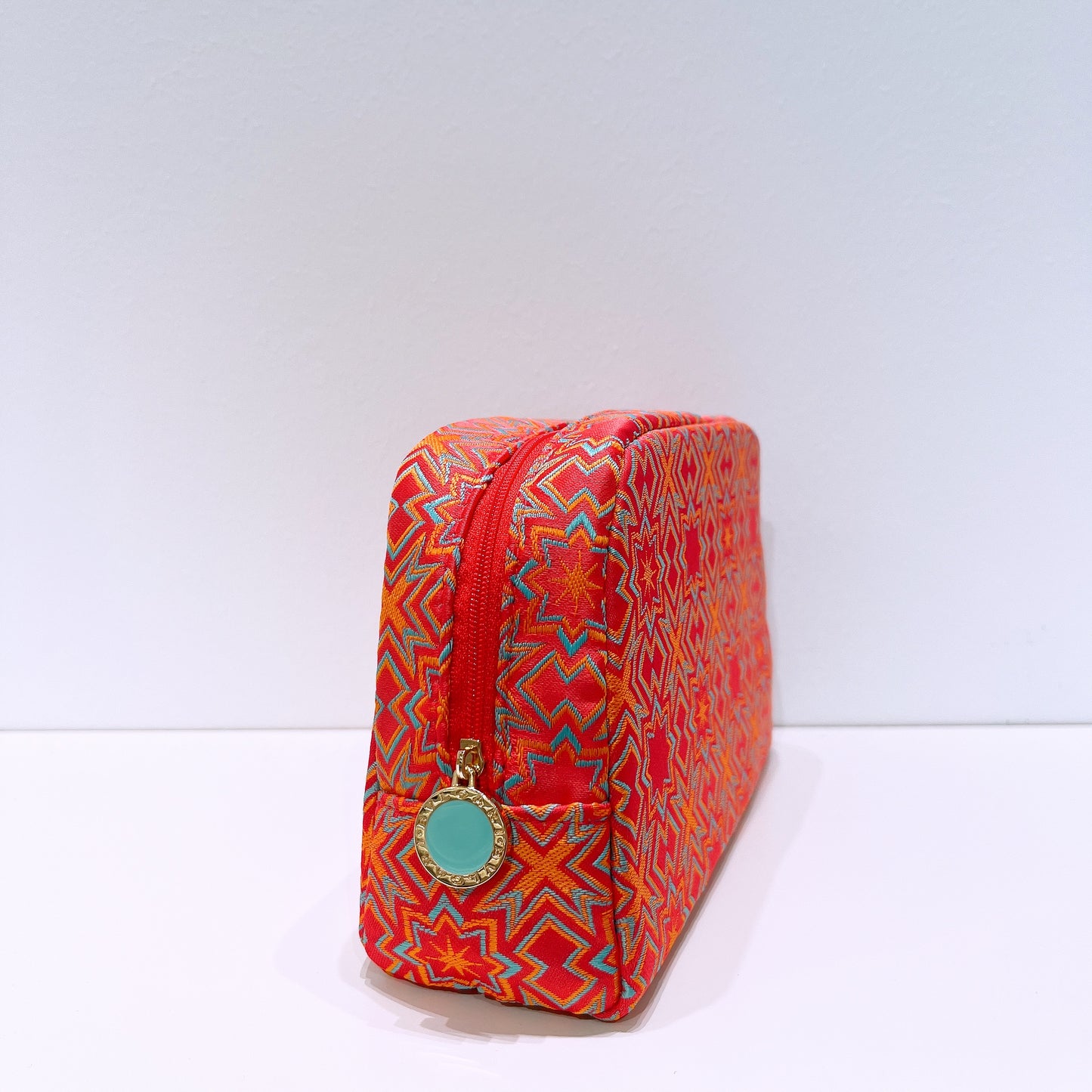 Bvlgari Orange Red Cosmetic Makeup Bag