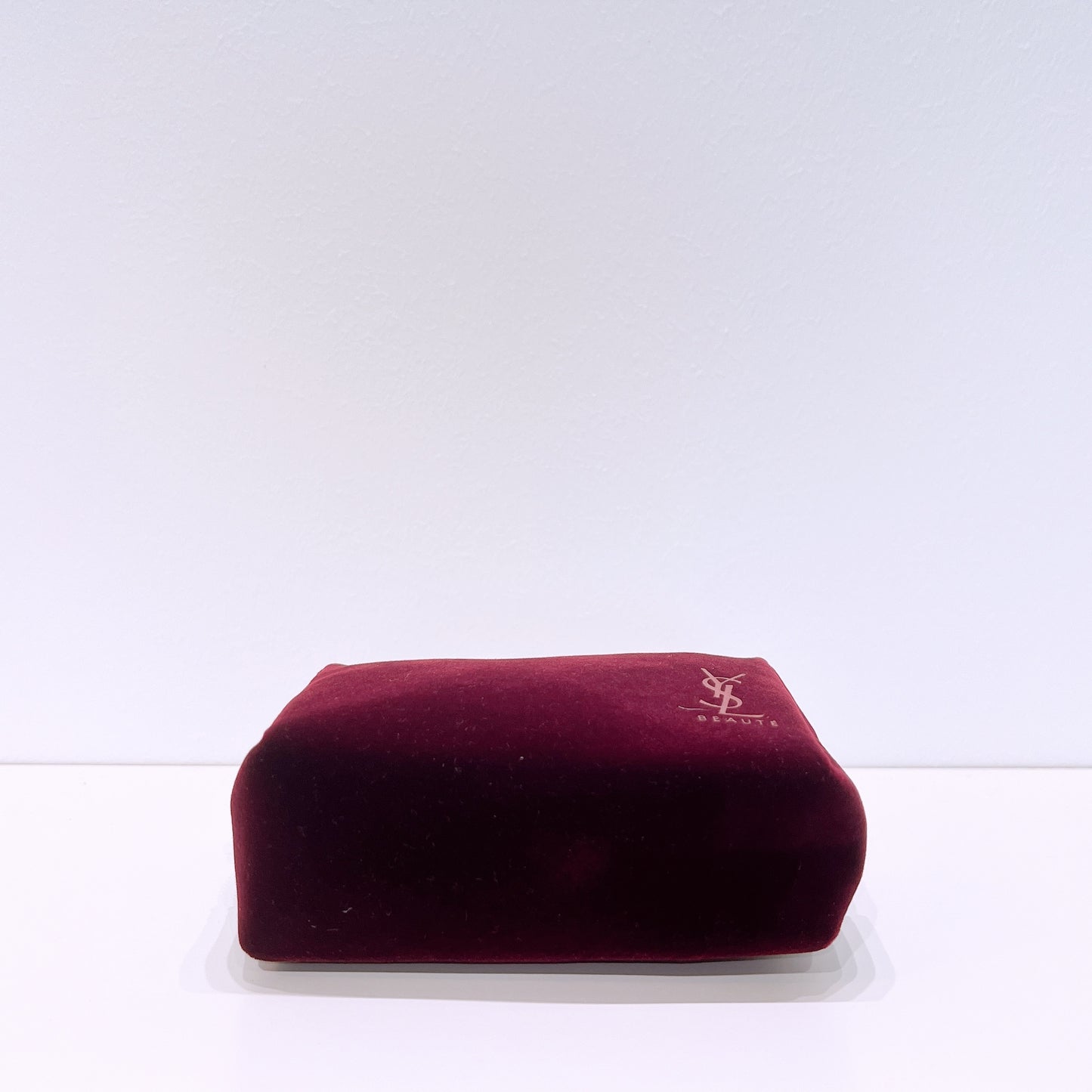 YSL Beaute Burgundy Velvet Small Makeup Bag