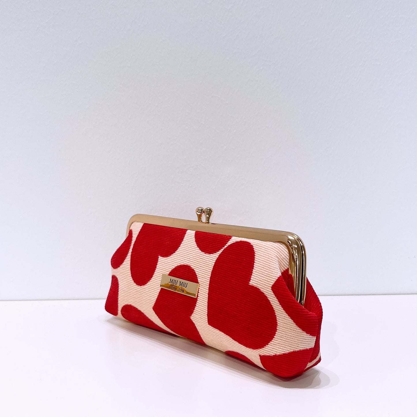 Miu Miu Parfums Red Hearts Kisslock Clutch