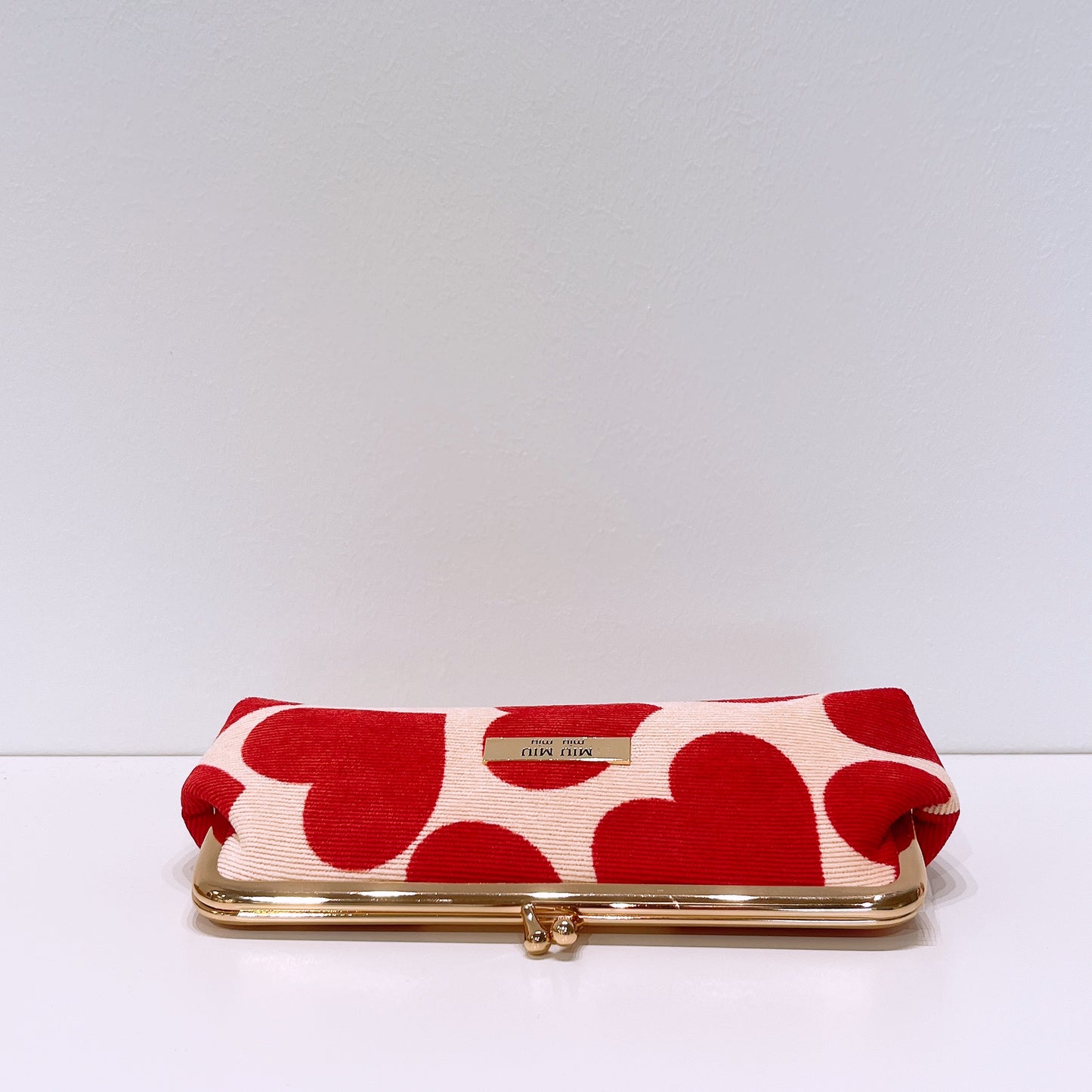 Miu Miu Parfums Red Hearts Kisslock Clutch