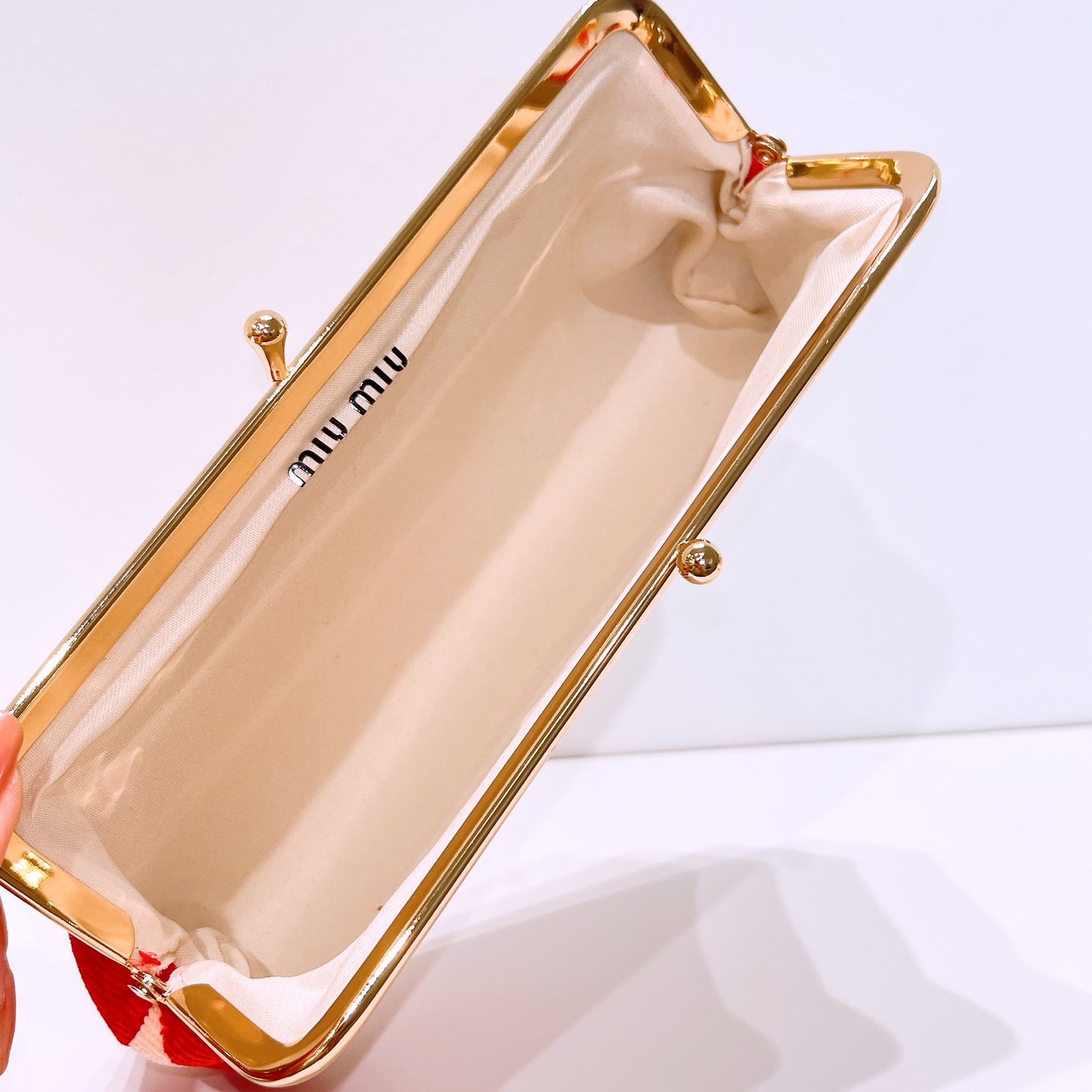 Miu Miu Parfums Red Hearts Kisslock Clutch