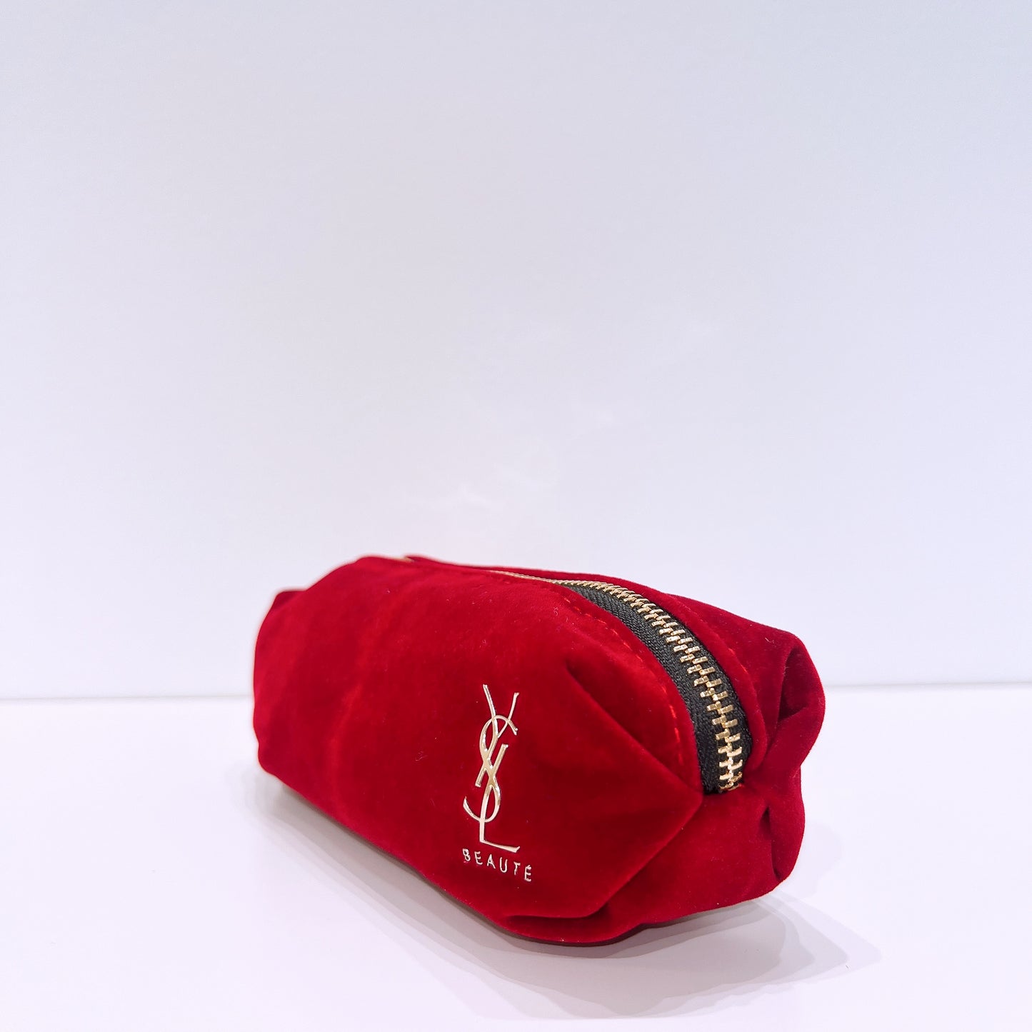 YSL Velvet Pouch Red with zipper