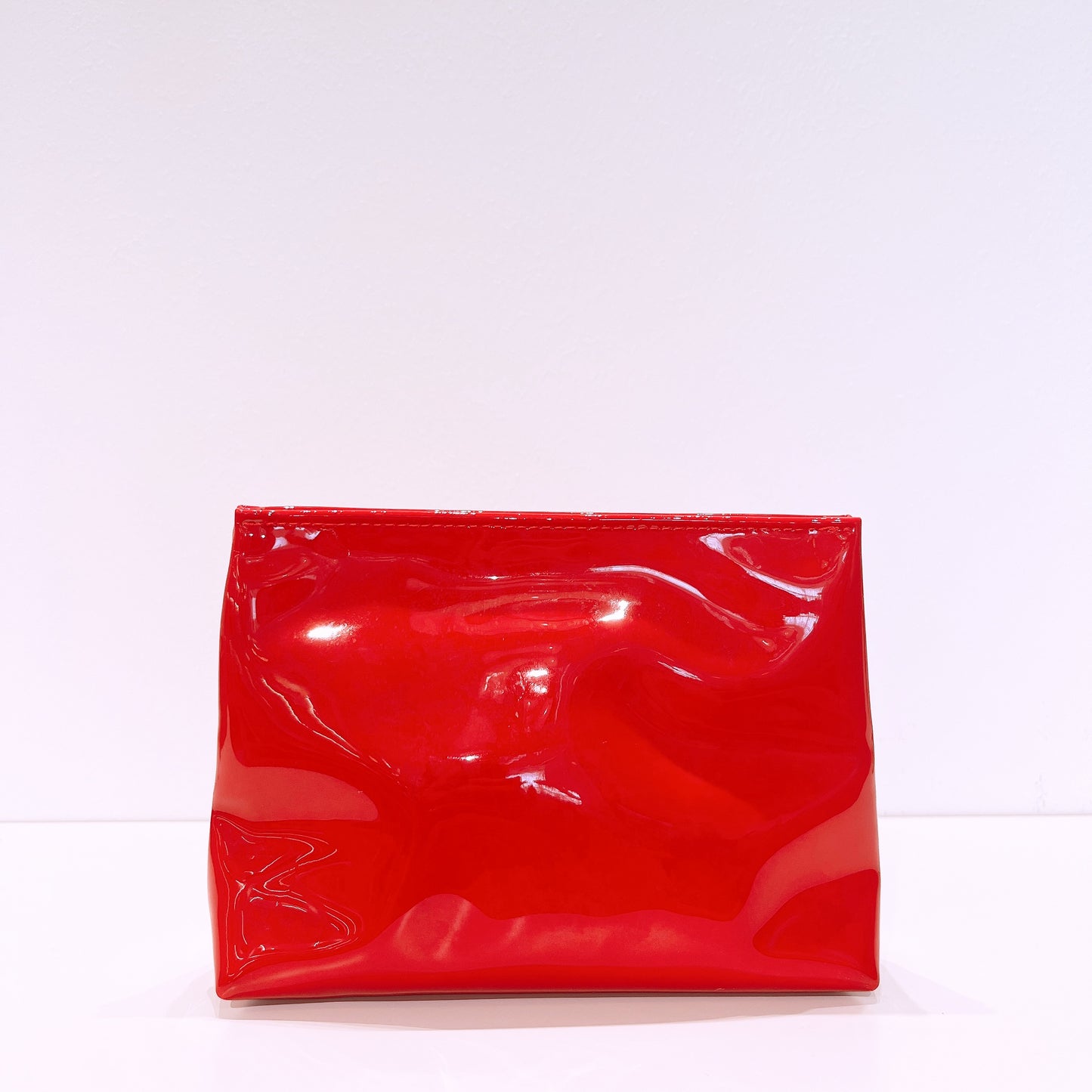 YSL Beauty Red Faux Patent Leather Makeup Cosmetics Pouch