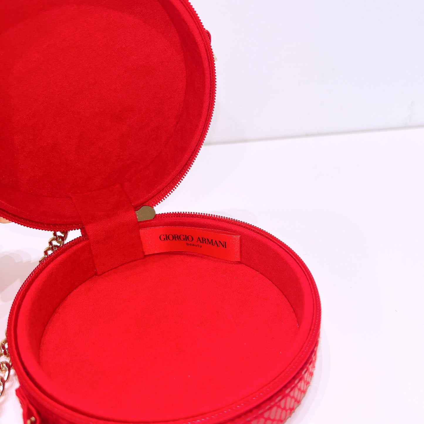 Giorgio Armani Red Cushion Case With Chain