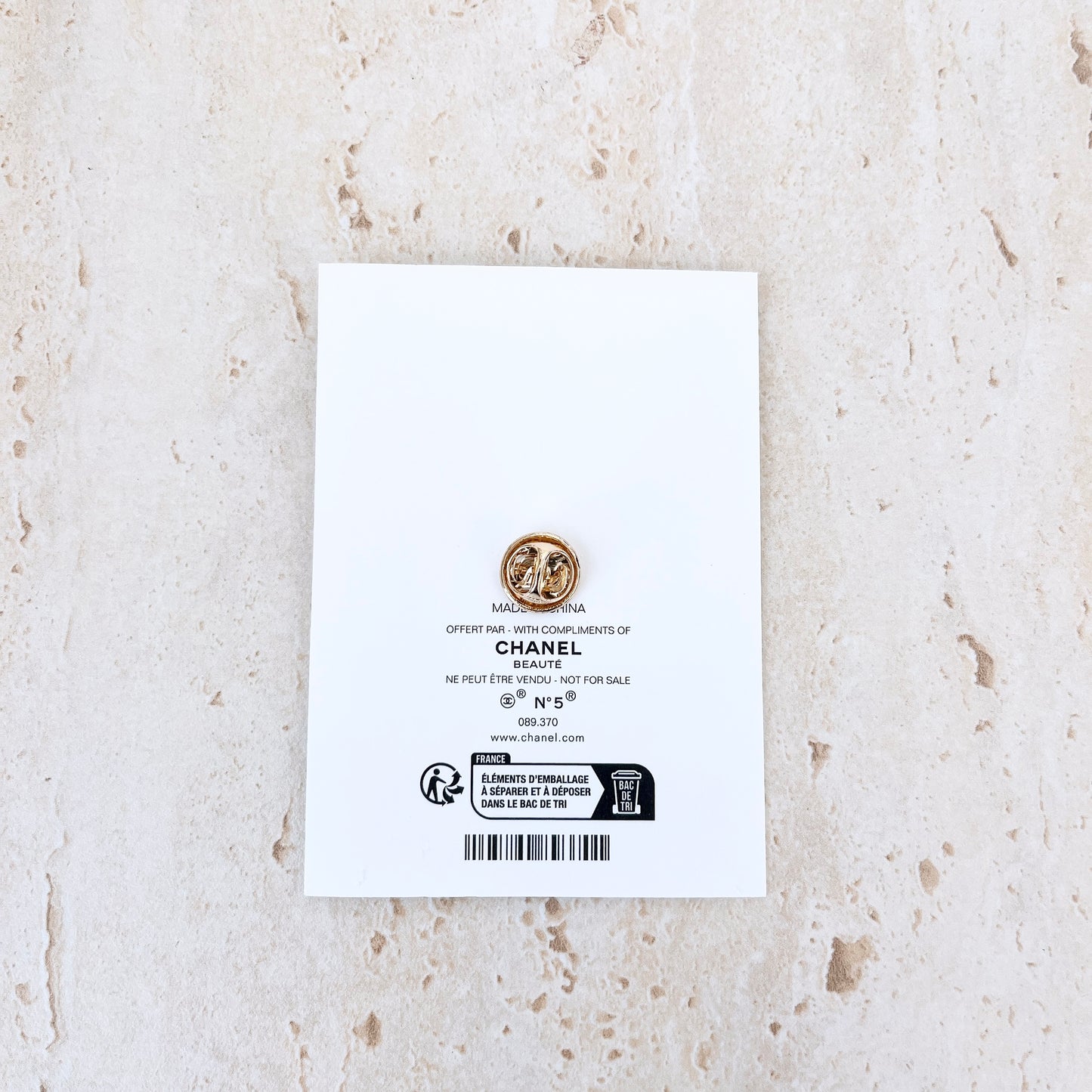 Chanel VIP Perfume Bottle Gold Tone Pin Brooch
